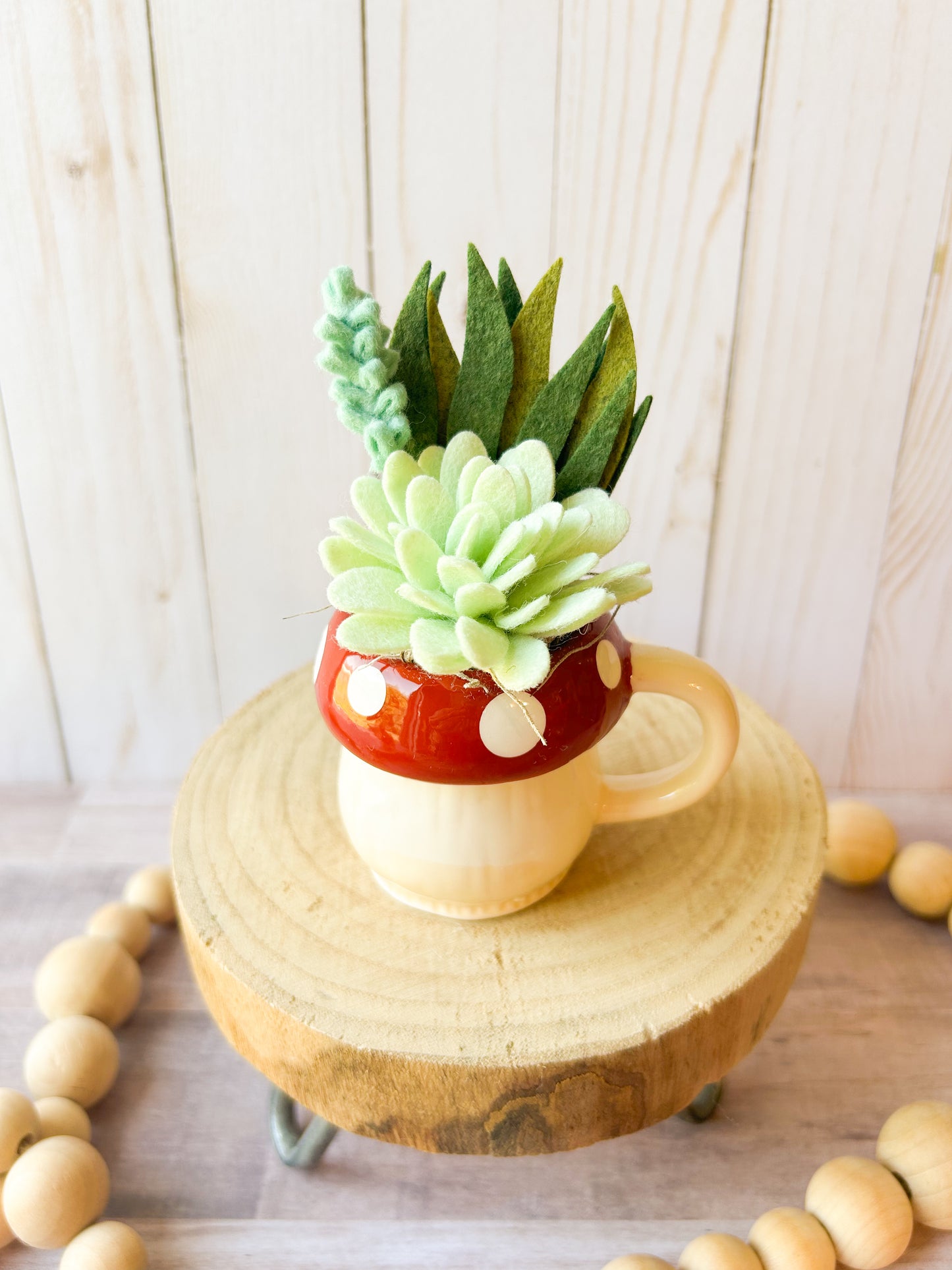 Mini Mushroom Felt Succulent