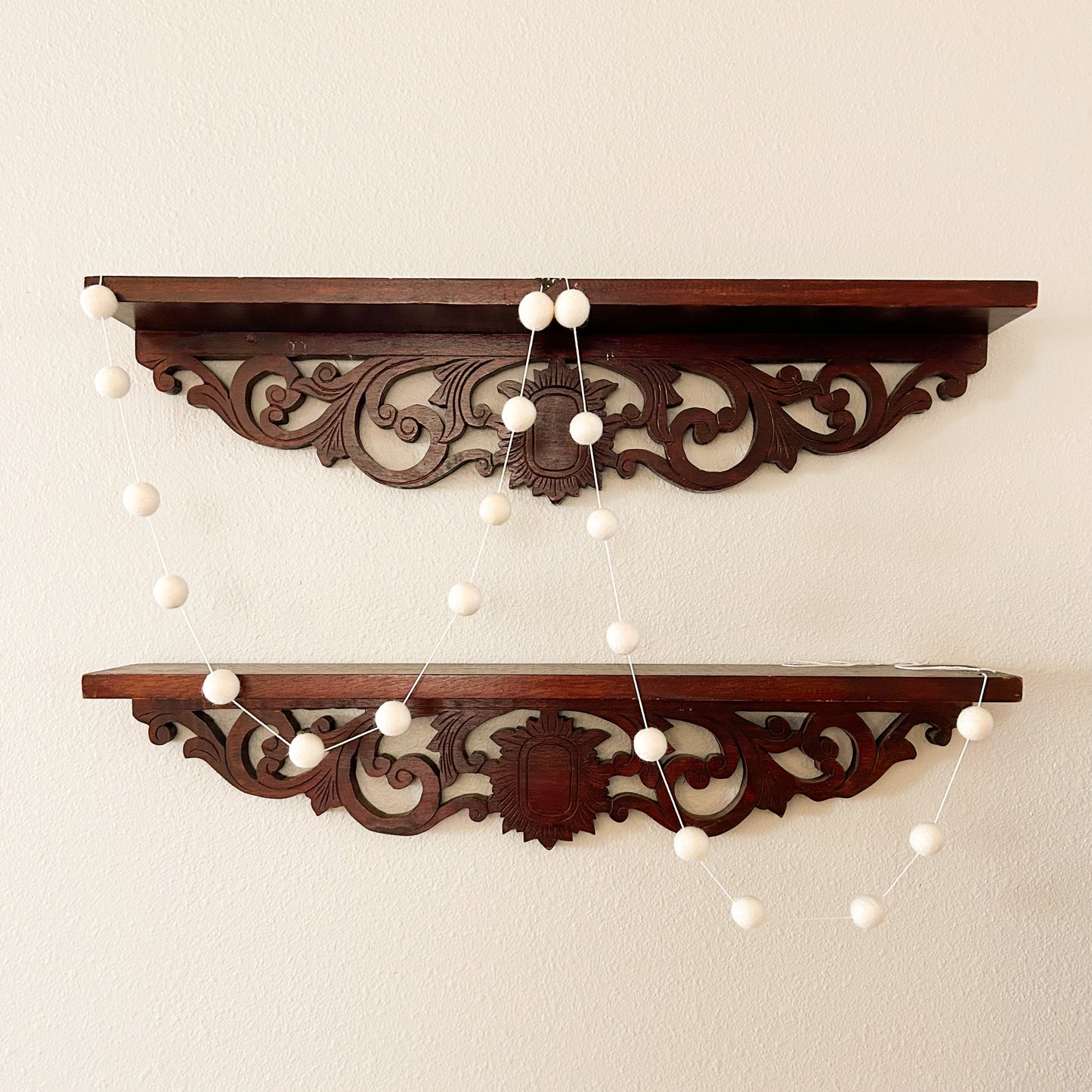 White Felt Ball Garland