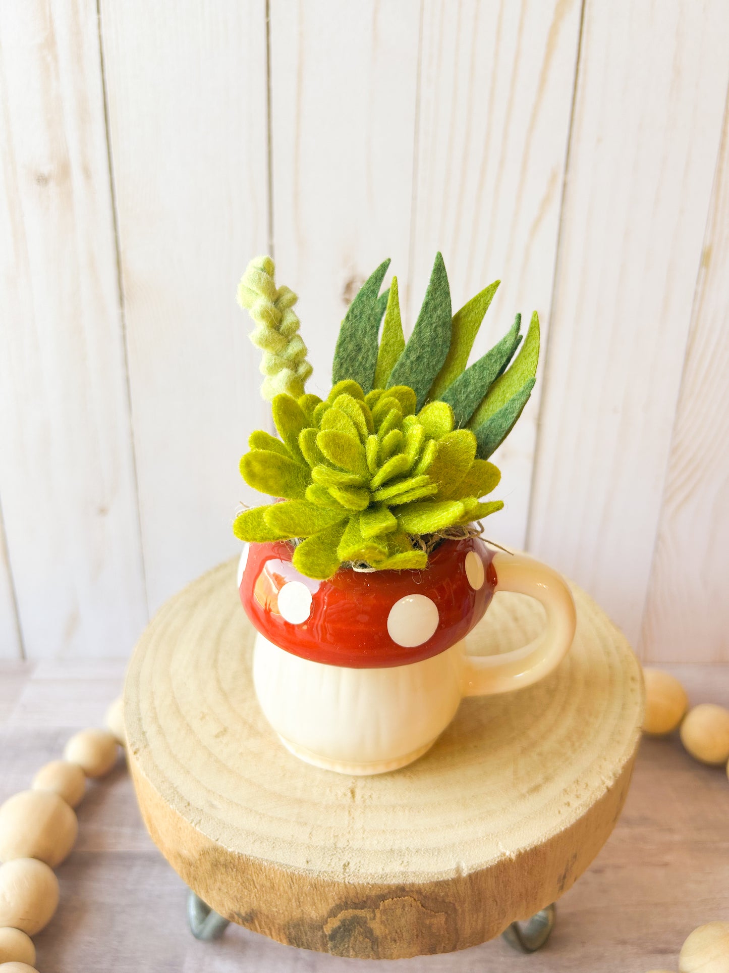 Mini Mushroom Felt Succulent