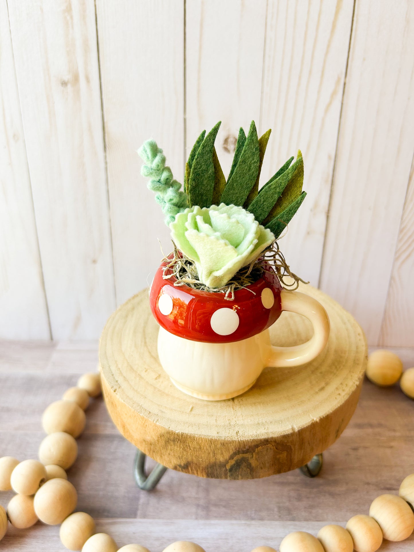 Mini Mushroom Felt Succulent