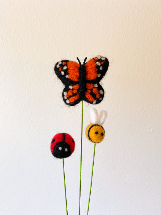 Butterfly Bee and Ladybug Poms
