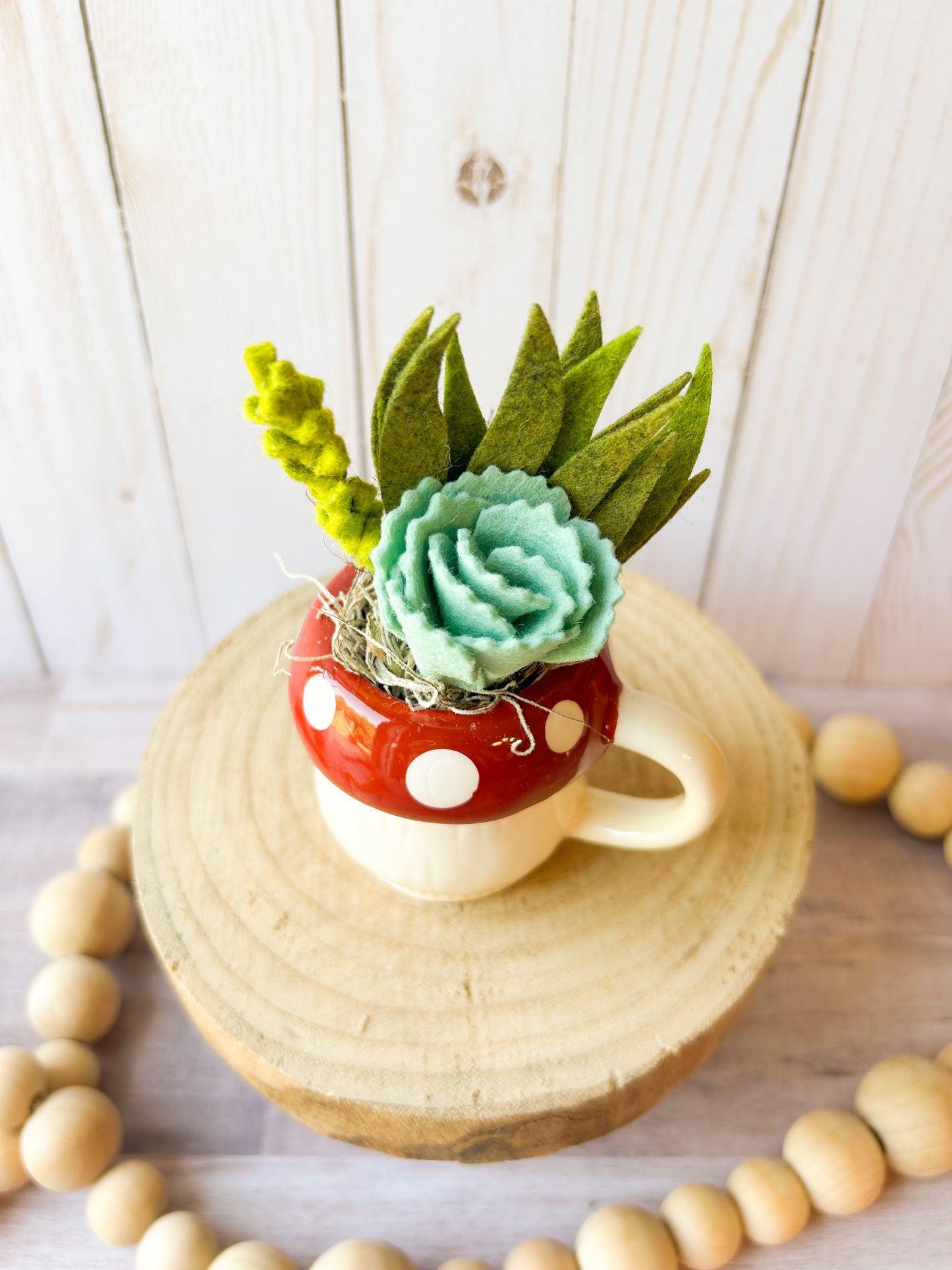 Mini Mushroom Felt Succulent