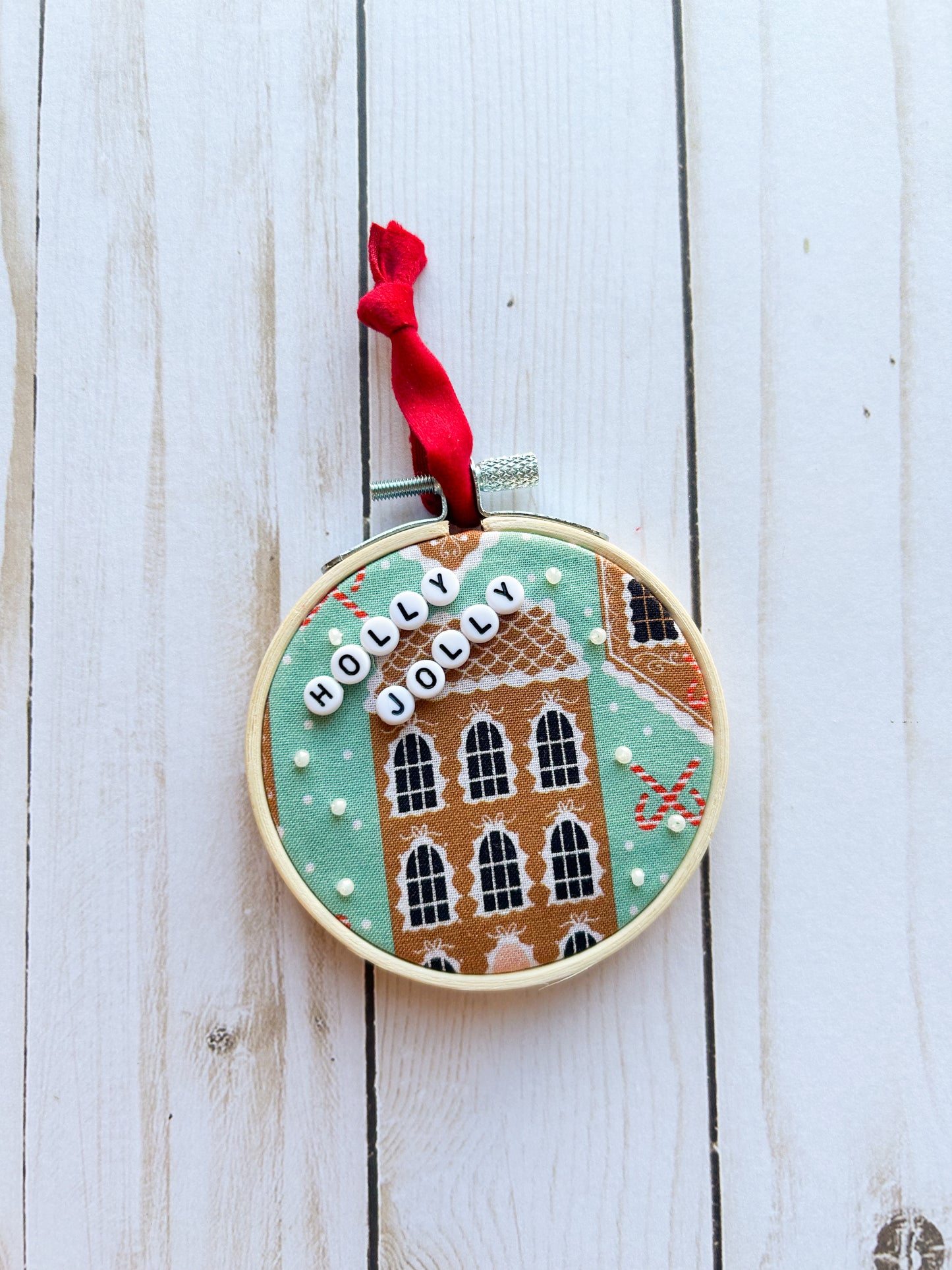 Holly Jolly Hoop Ornament
