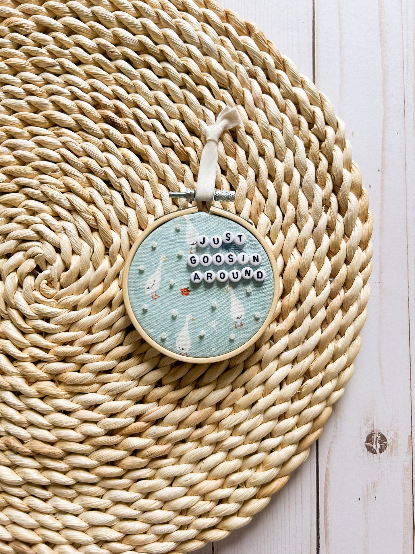 Just Goosin Around Hoop Ornament