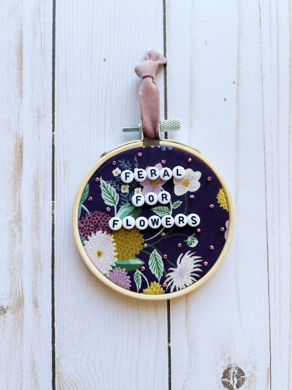 Feral For Flowers Hoop Ornament