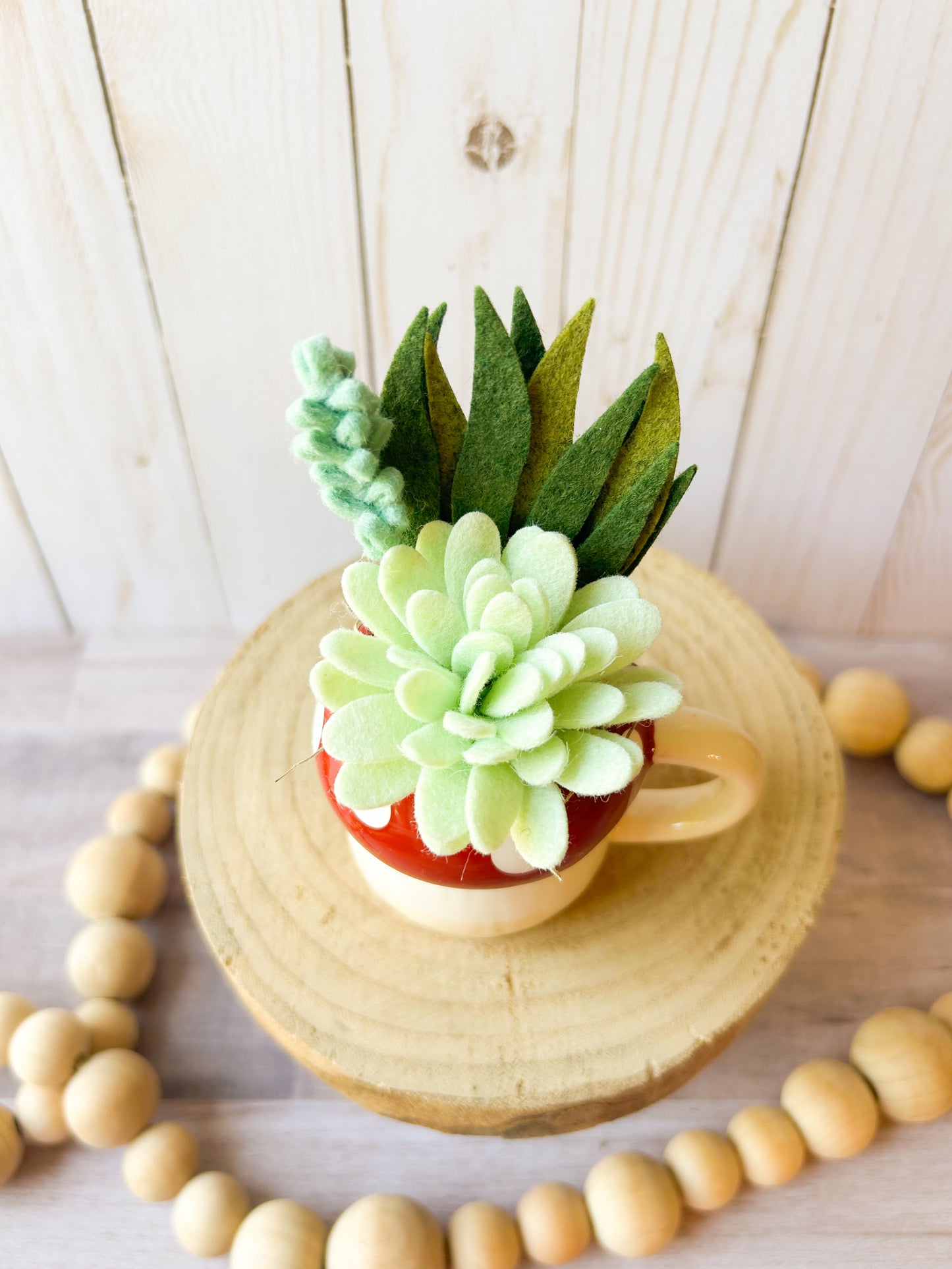 Mini Mushroom Felt Succulent