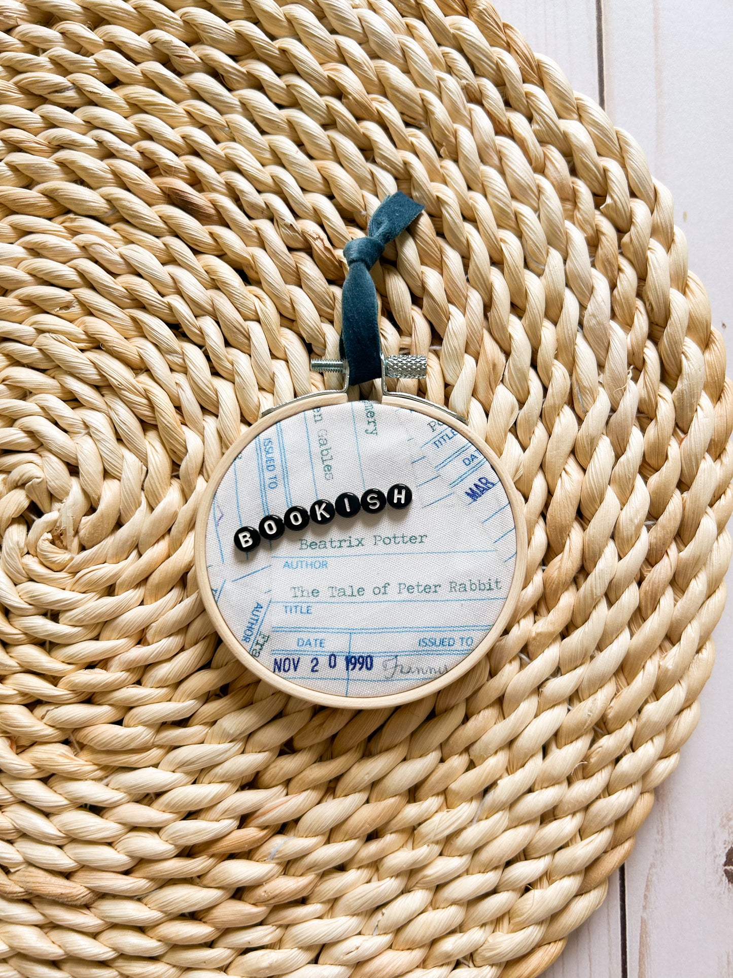 Bookish Hoop Ornament