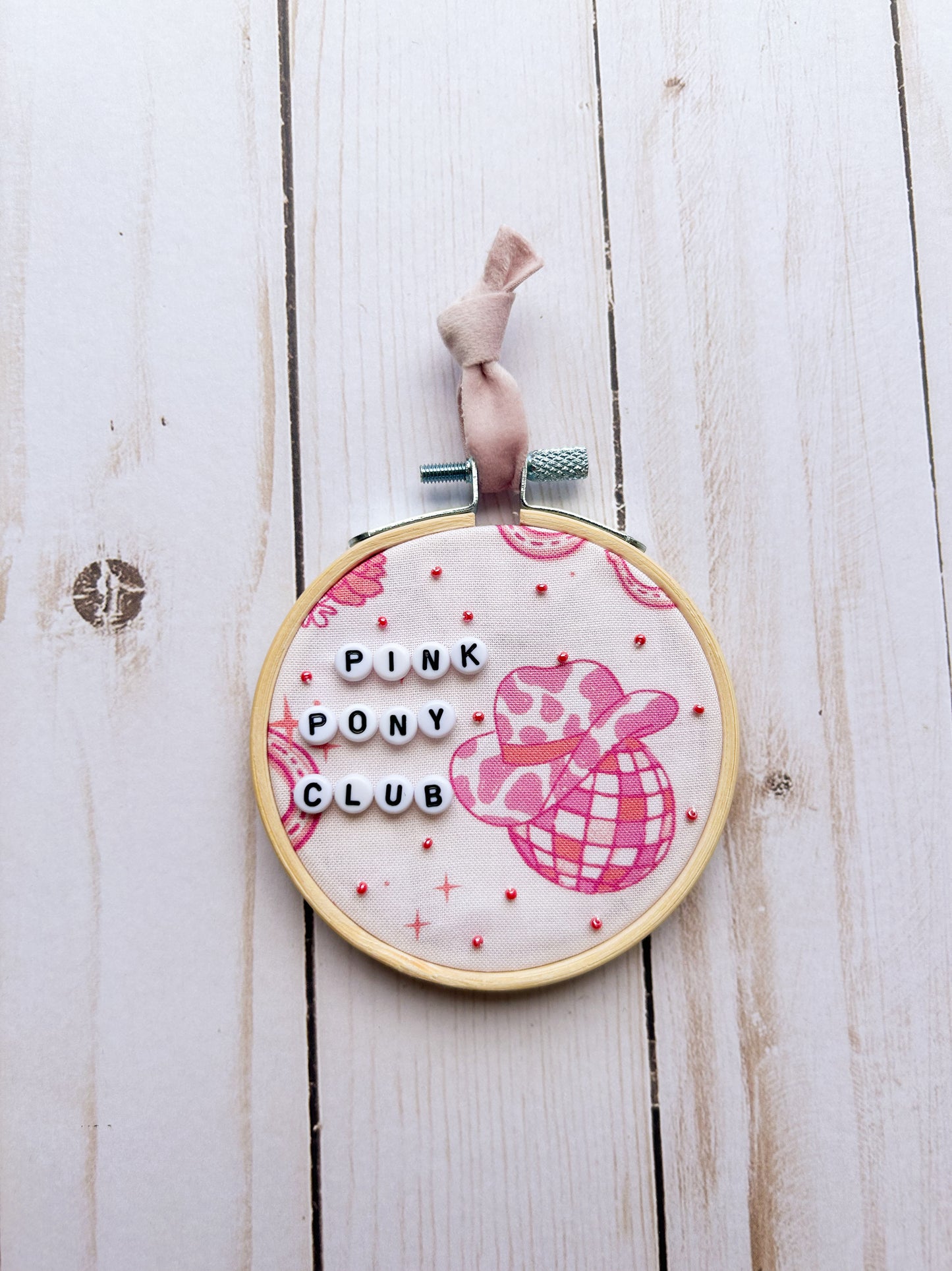 Pink Pony Club Hoop Ornament