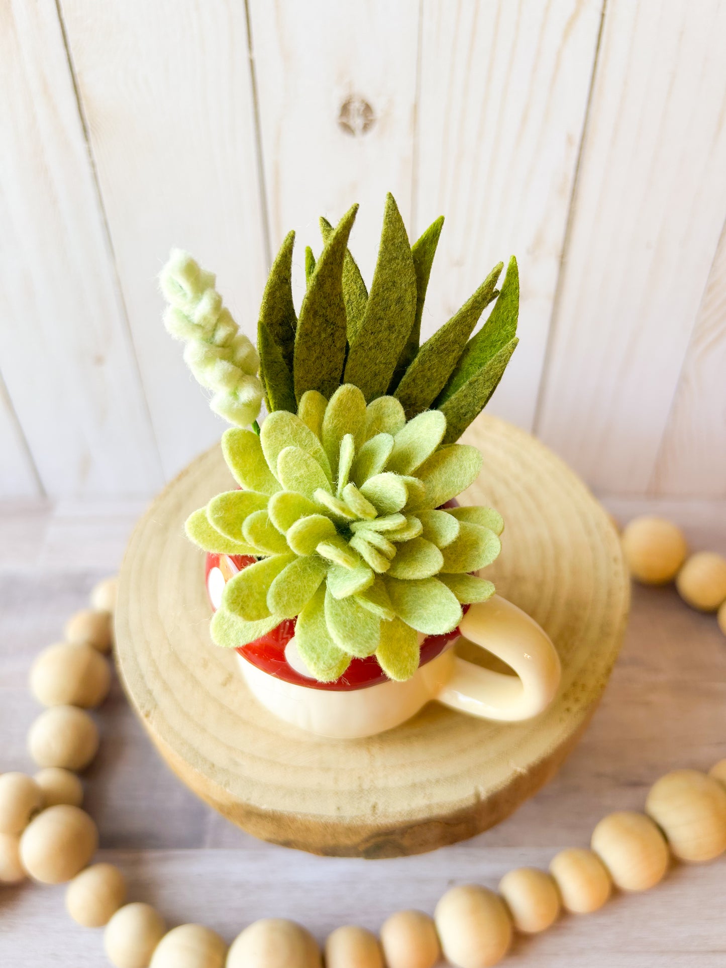 Mini Mushroom Felt Succulent