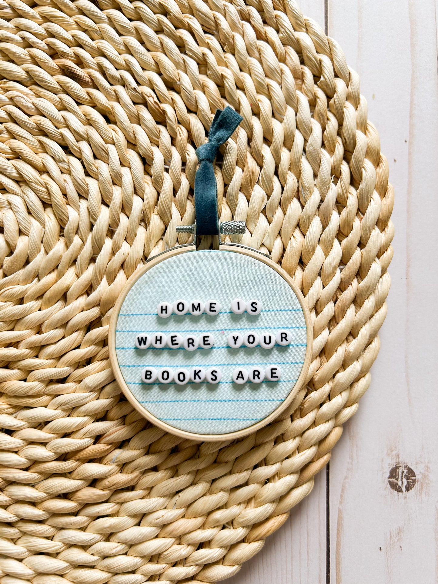Home is Where Your Books Are Hoop Ornament