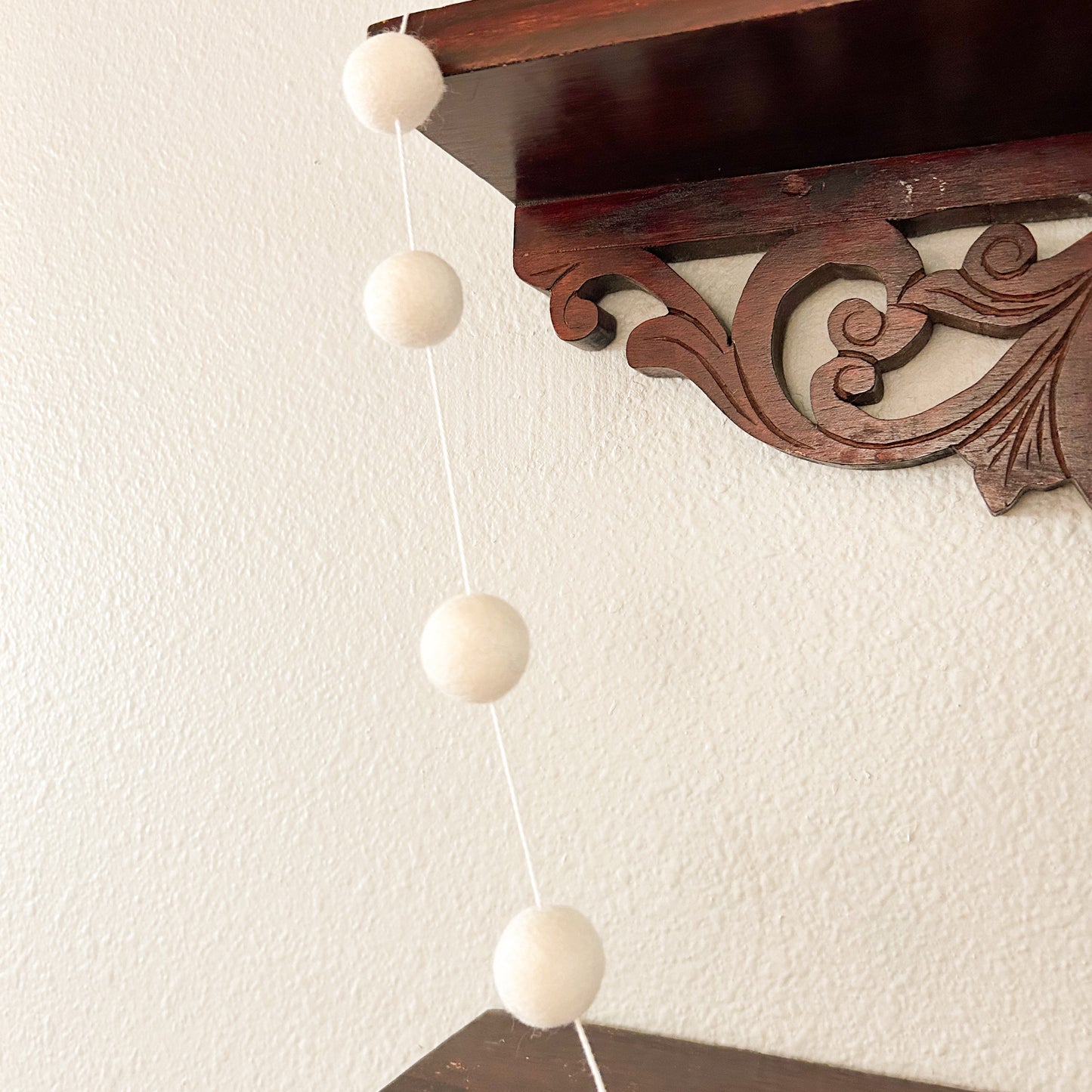 White Felt Ball Garland