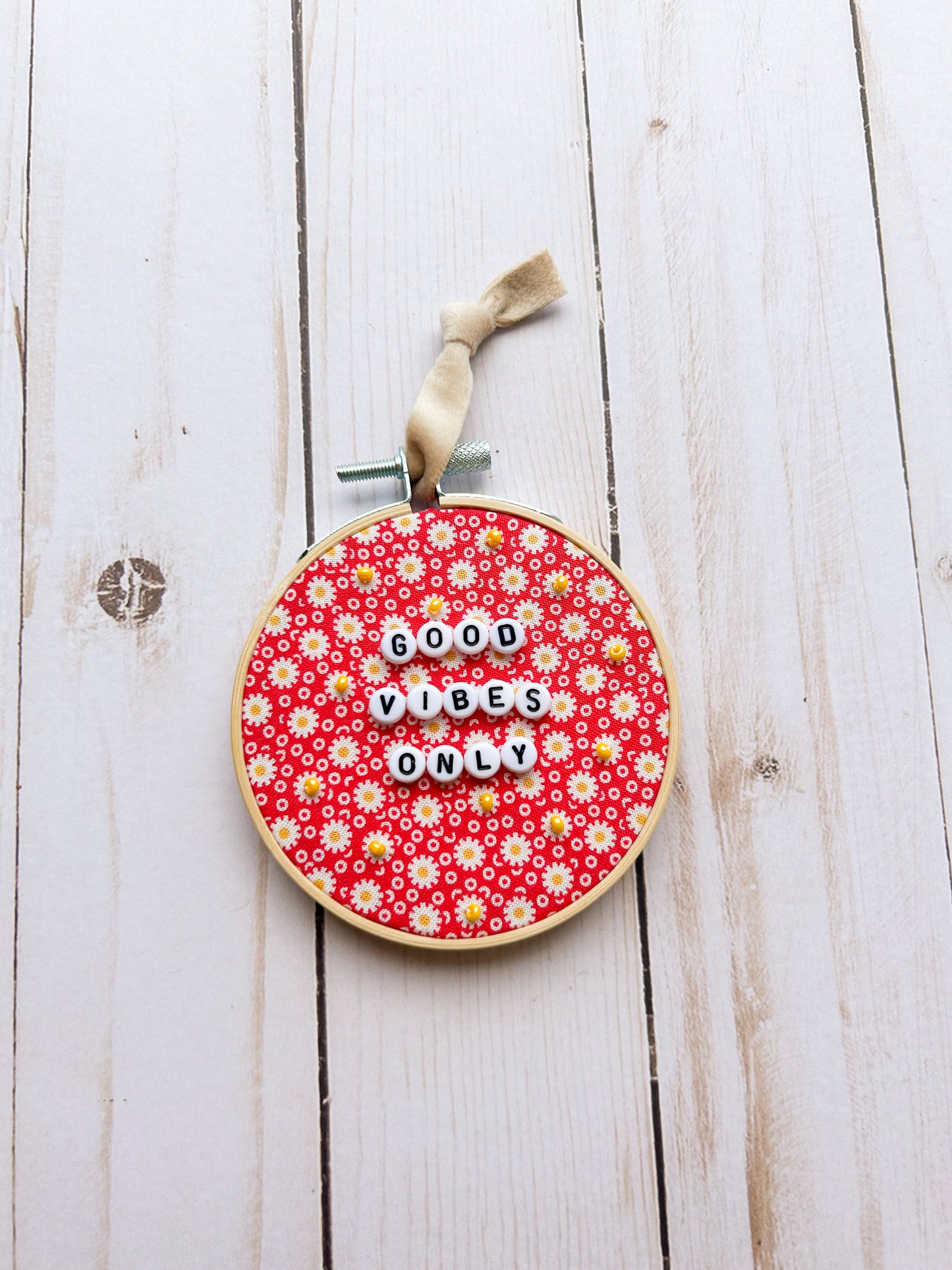 Good Vibes Only Hoop Ornament