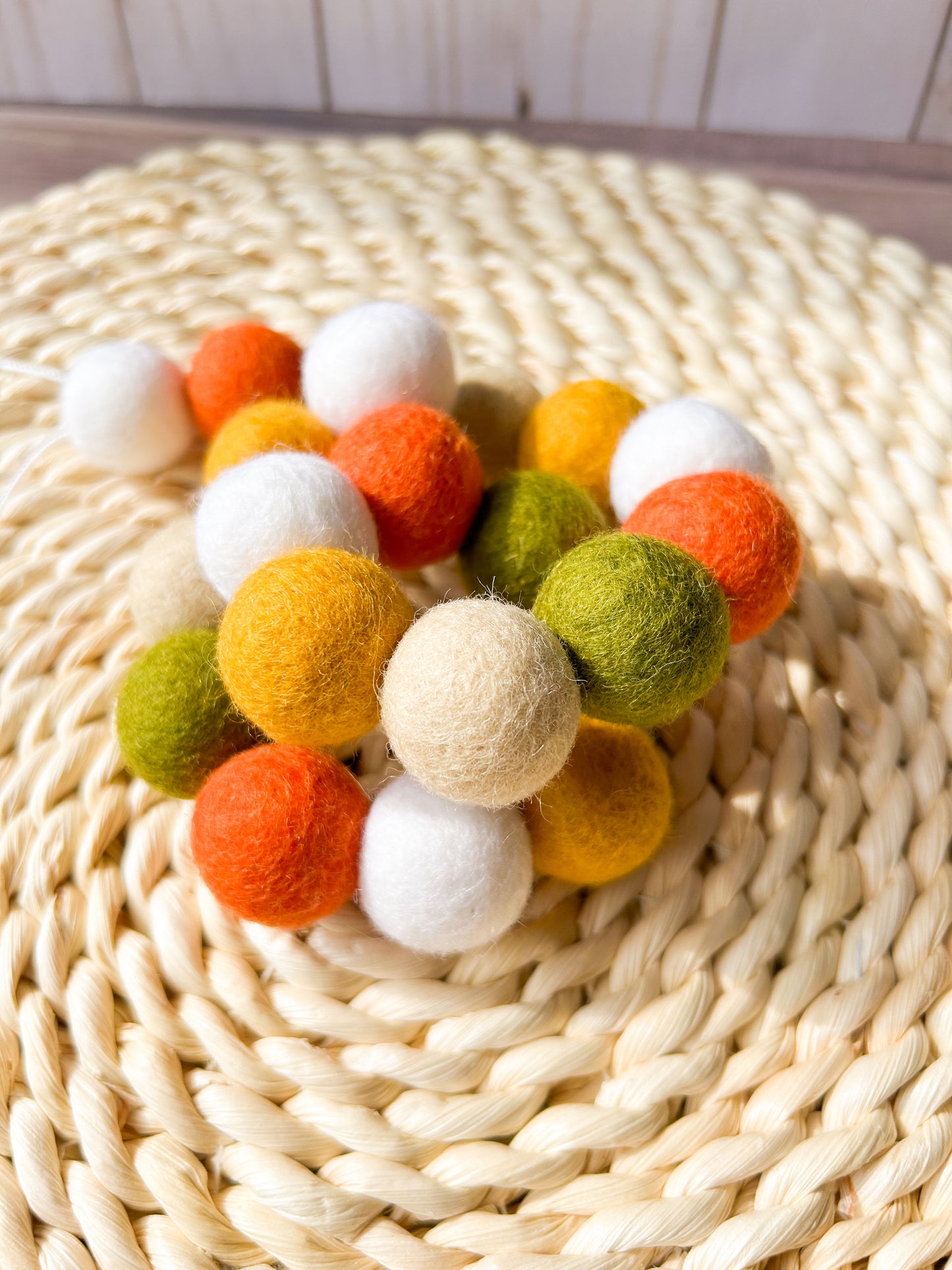 Vintage Fall Felt Ball Garland