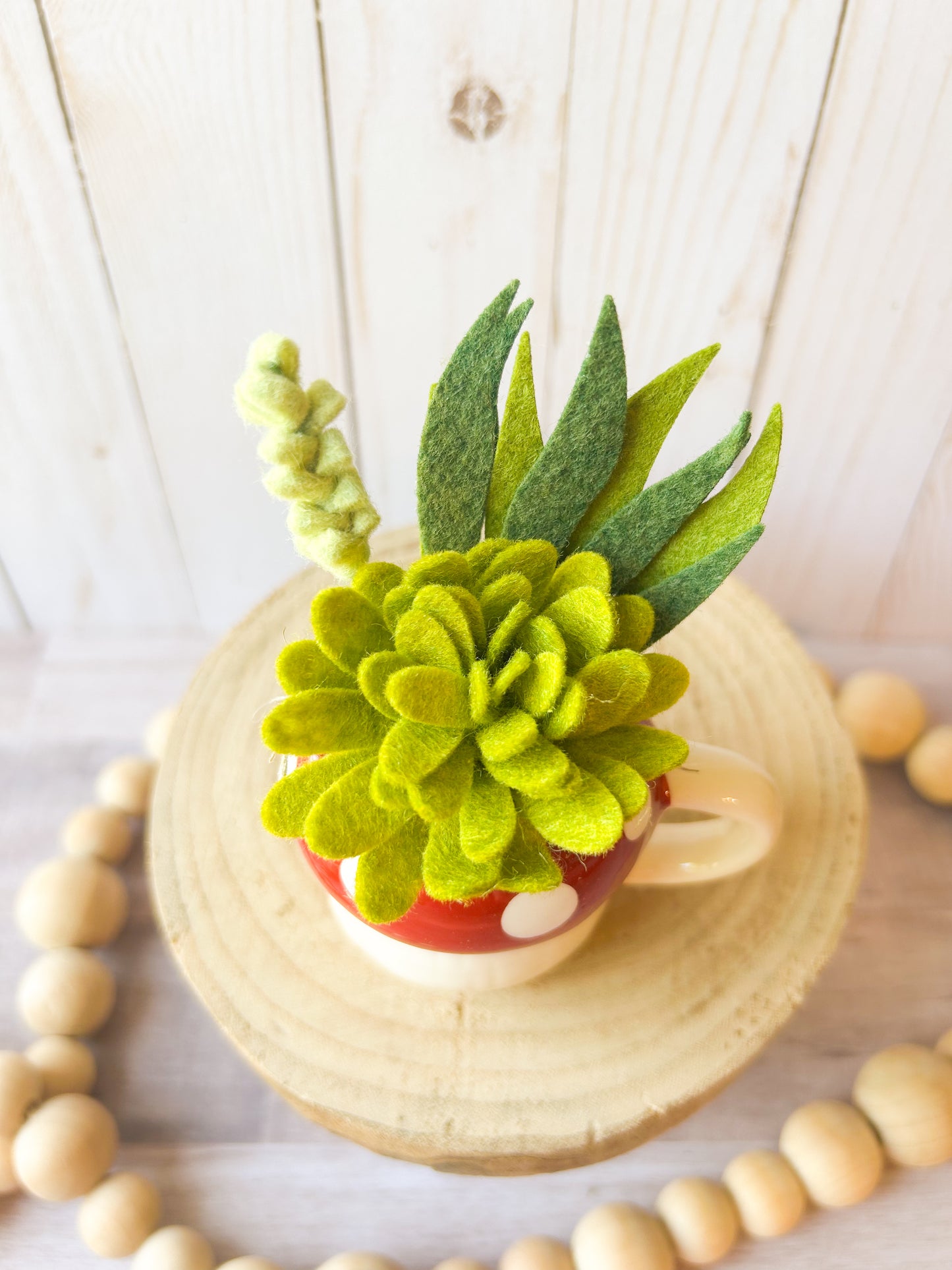 Mini Mushroom Felt Succulent