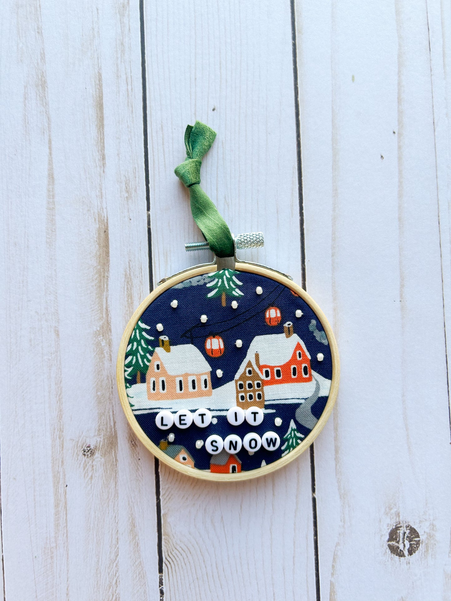 Let It Snow Hoop Ornament