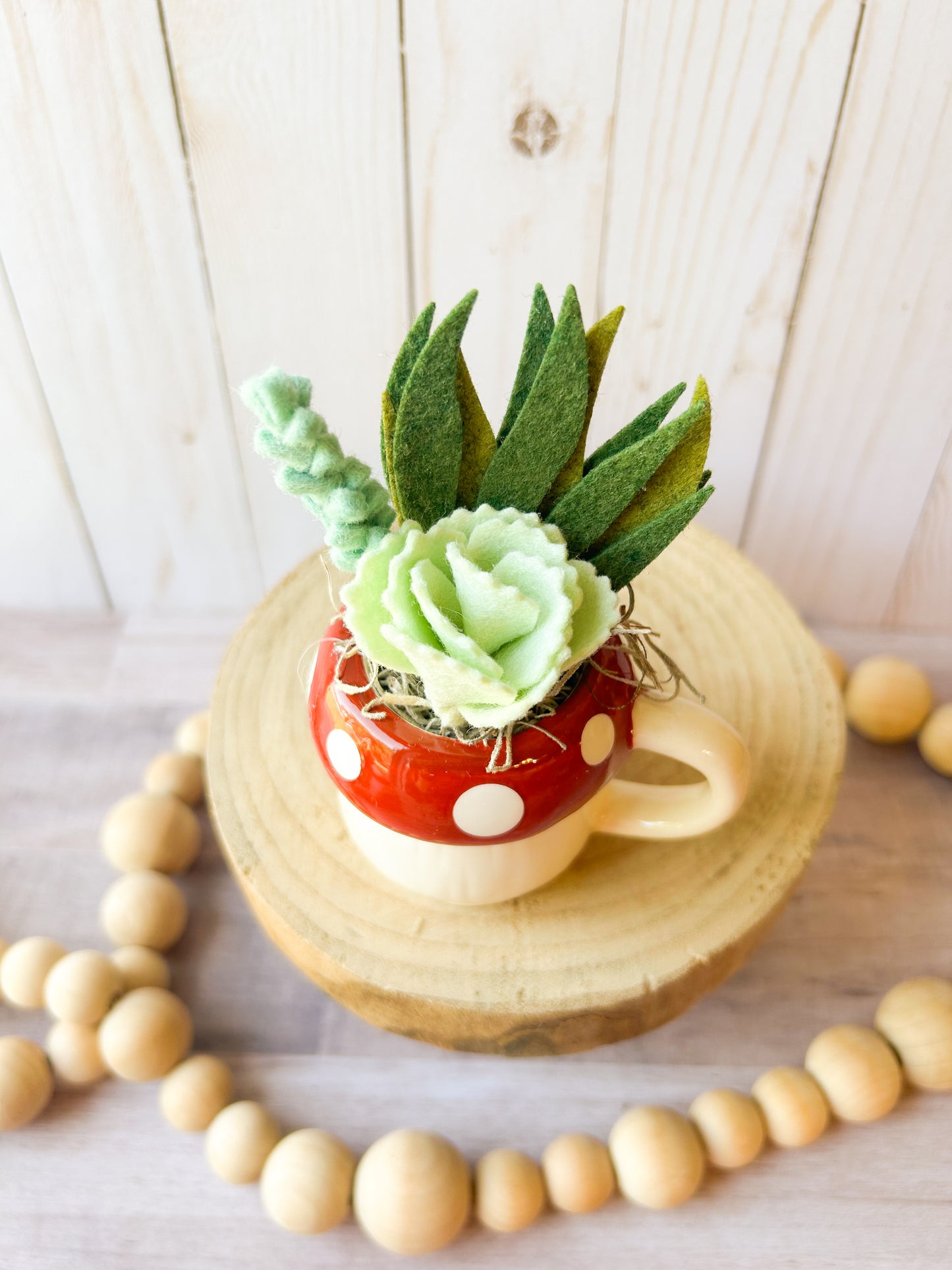 Mini Mushroom Felt Succulent