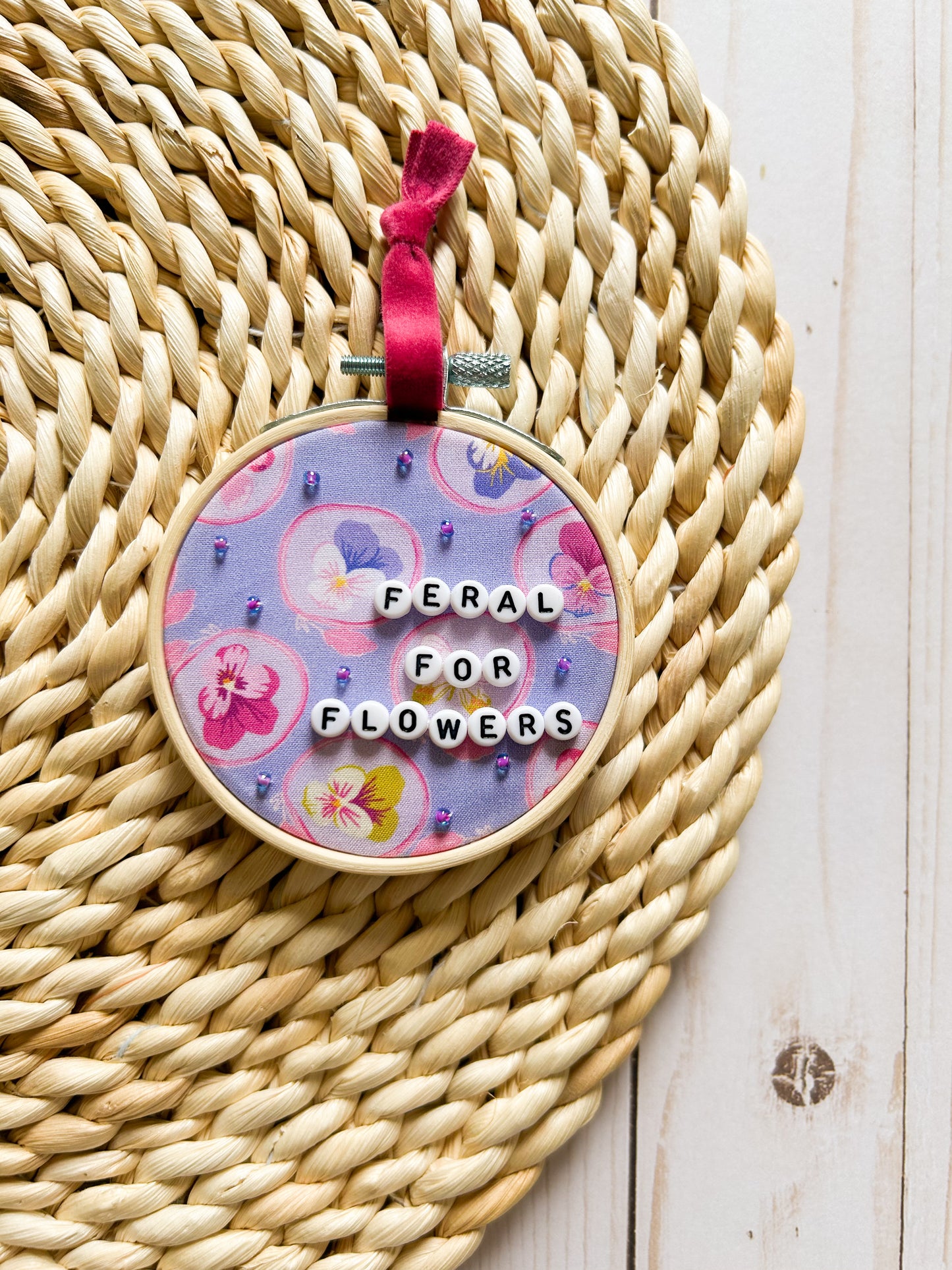 Feral For Flowers Hoop Ornament