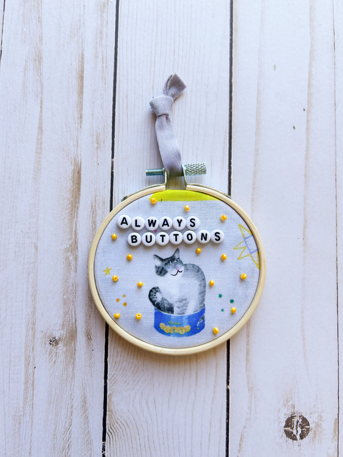 Always Buttons Hoop Ornament