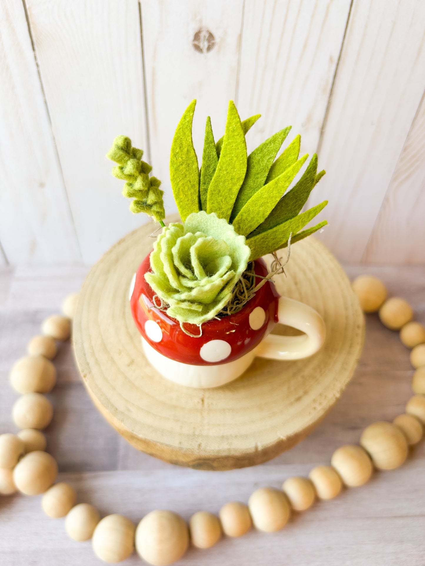 Mini Mushroom Felt Succulent