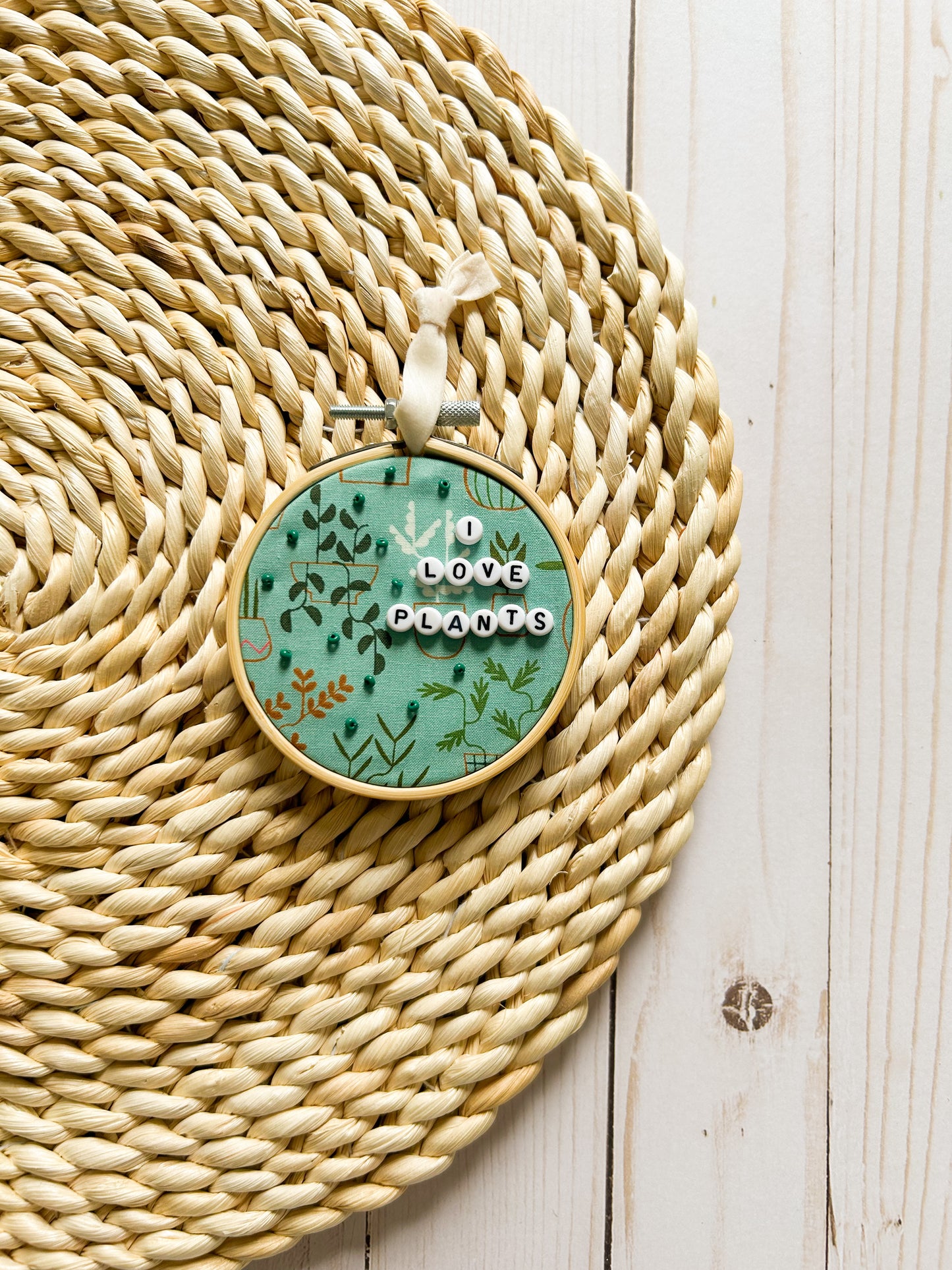 I Love Plants Hoop Ornament