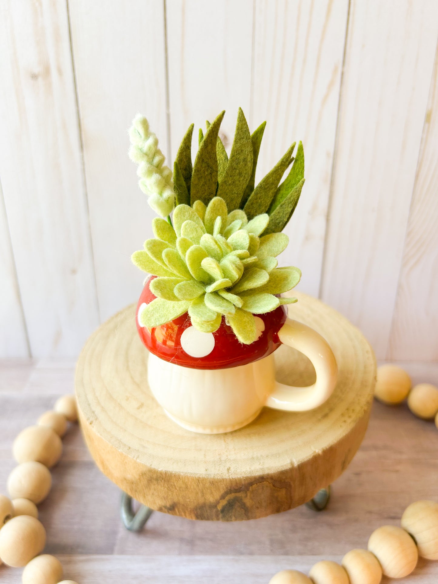 Mini Mushroom Felt Succulent