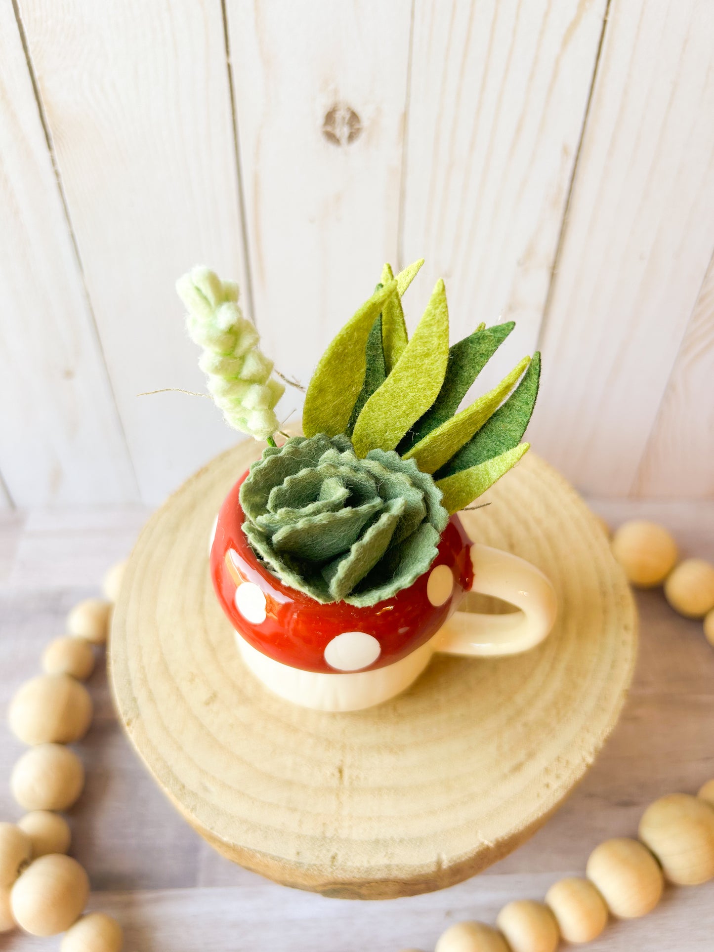 Mini Mushroom Felt Succulent