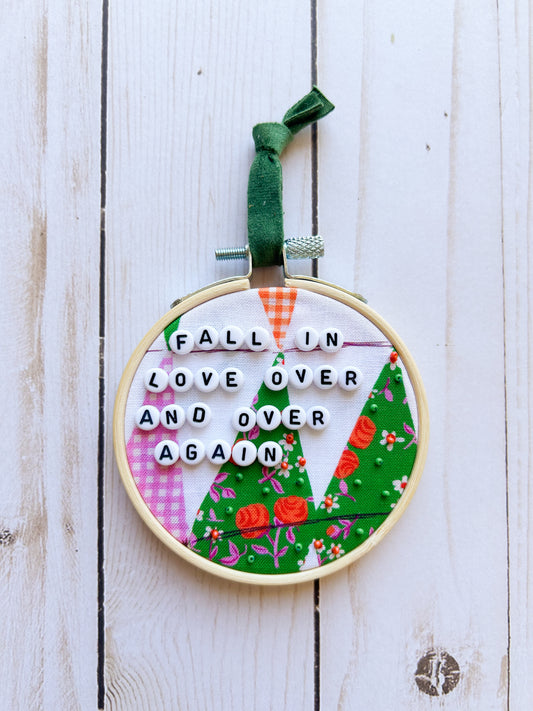 Fall In Love Hoop Ornament
