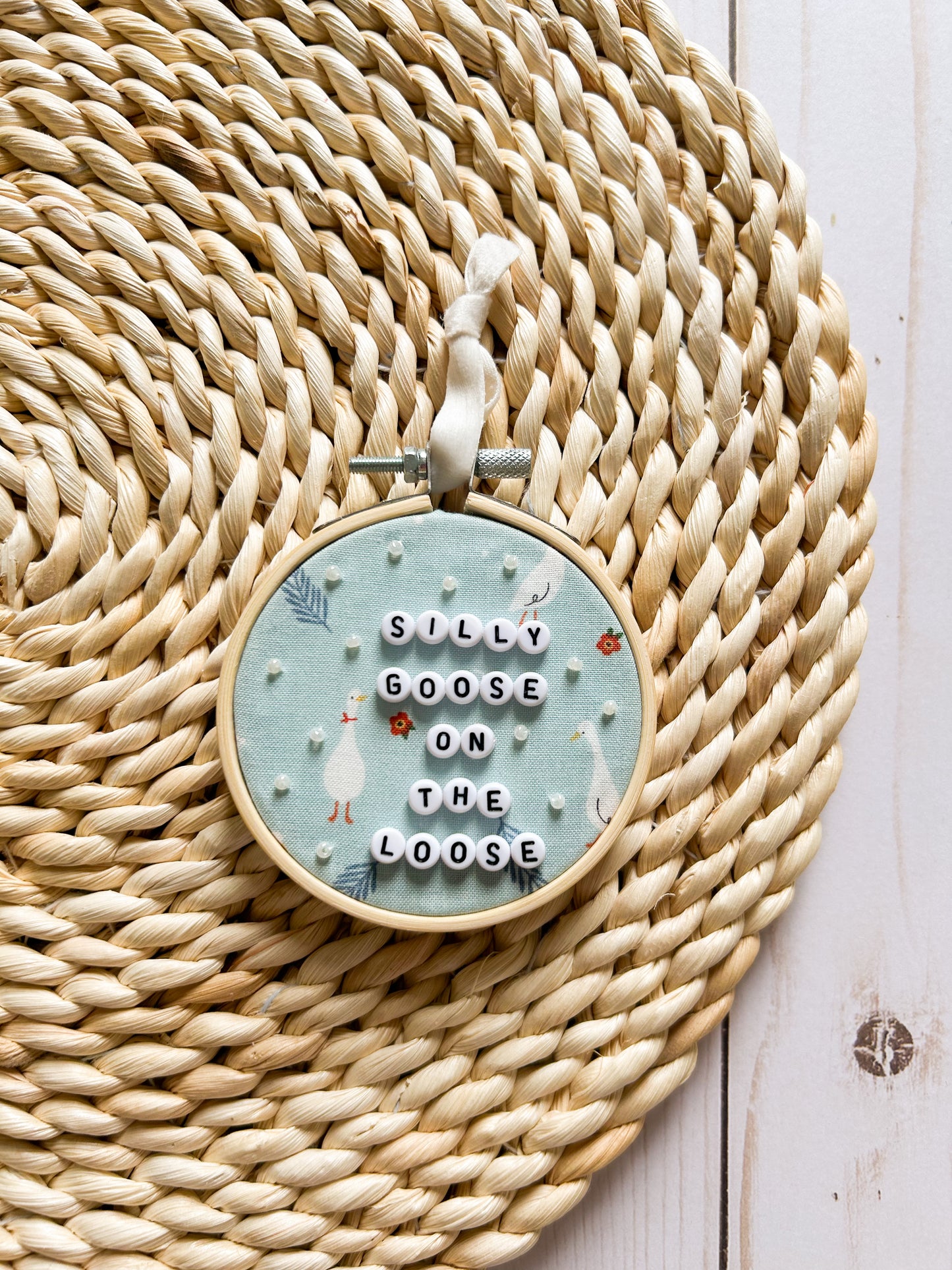 Silly Goose On The Loose Hoop Ornament