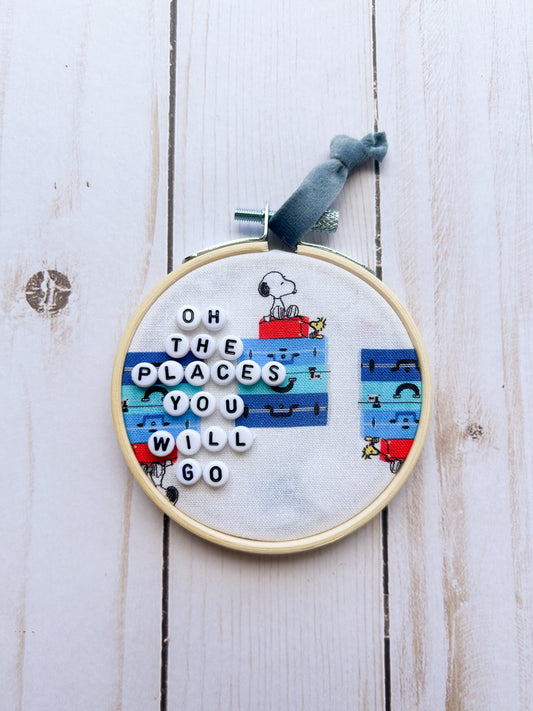 Oh The Places You Will Go Hoop Ornament
