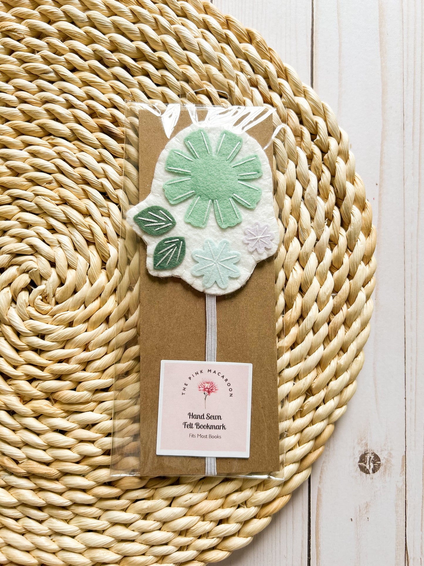 Mint Green Floral Bookmark