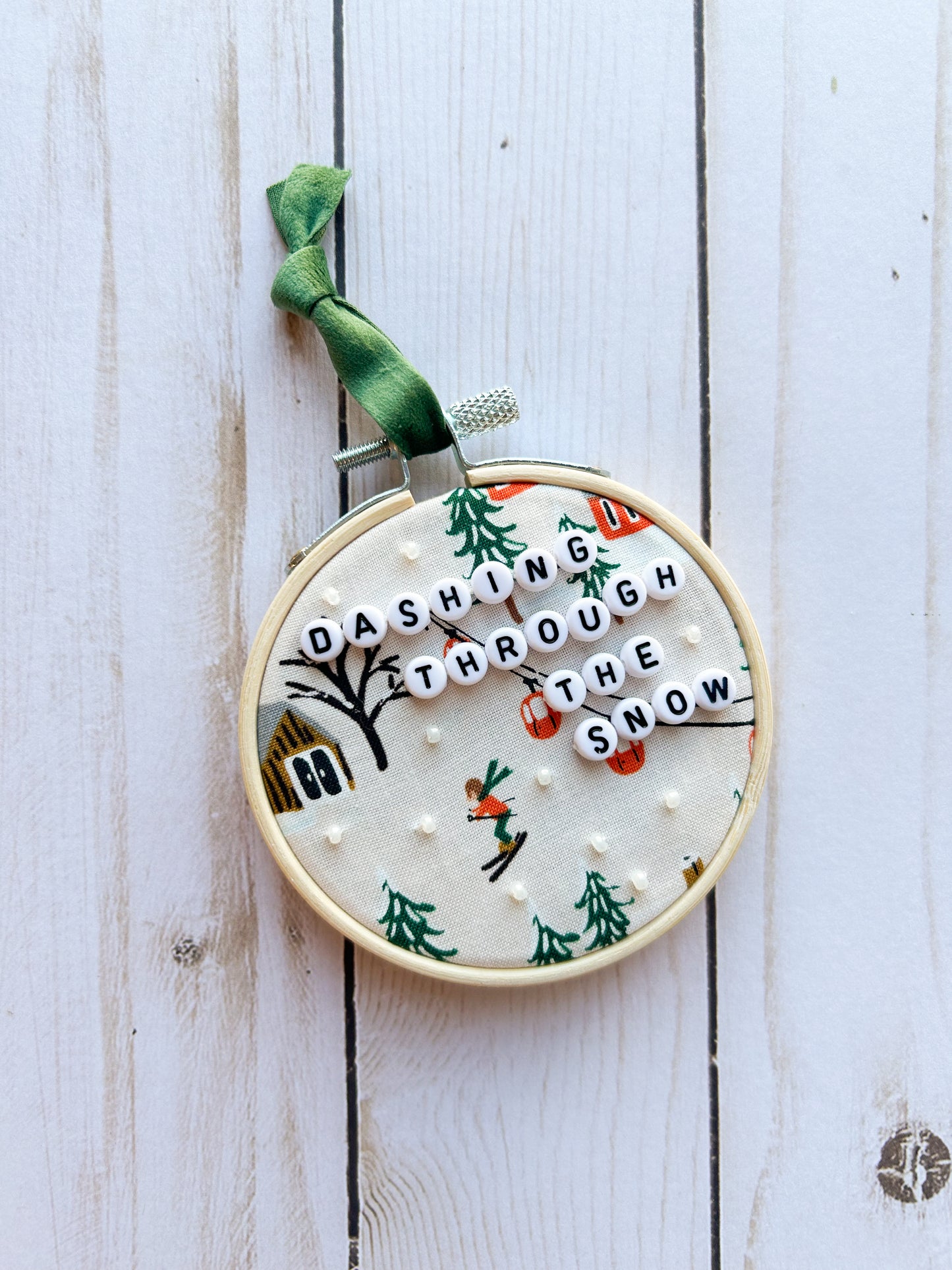 Dashing Through The Snow Hoop Ornament