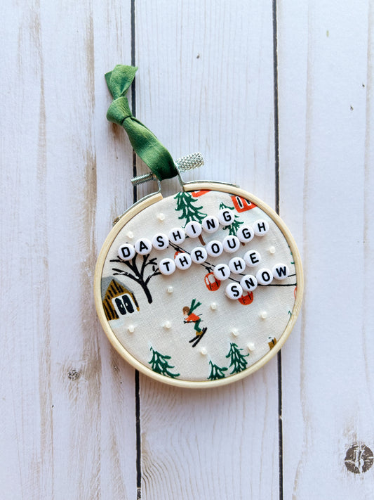 Dashing Through The Snow Hoop Ornament