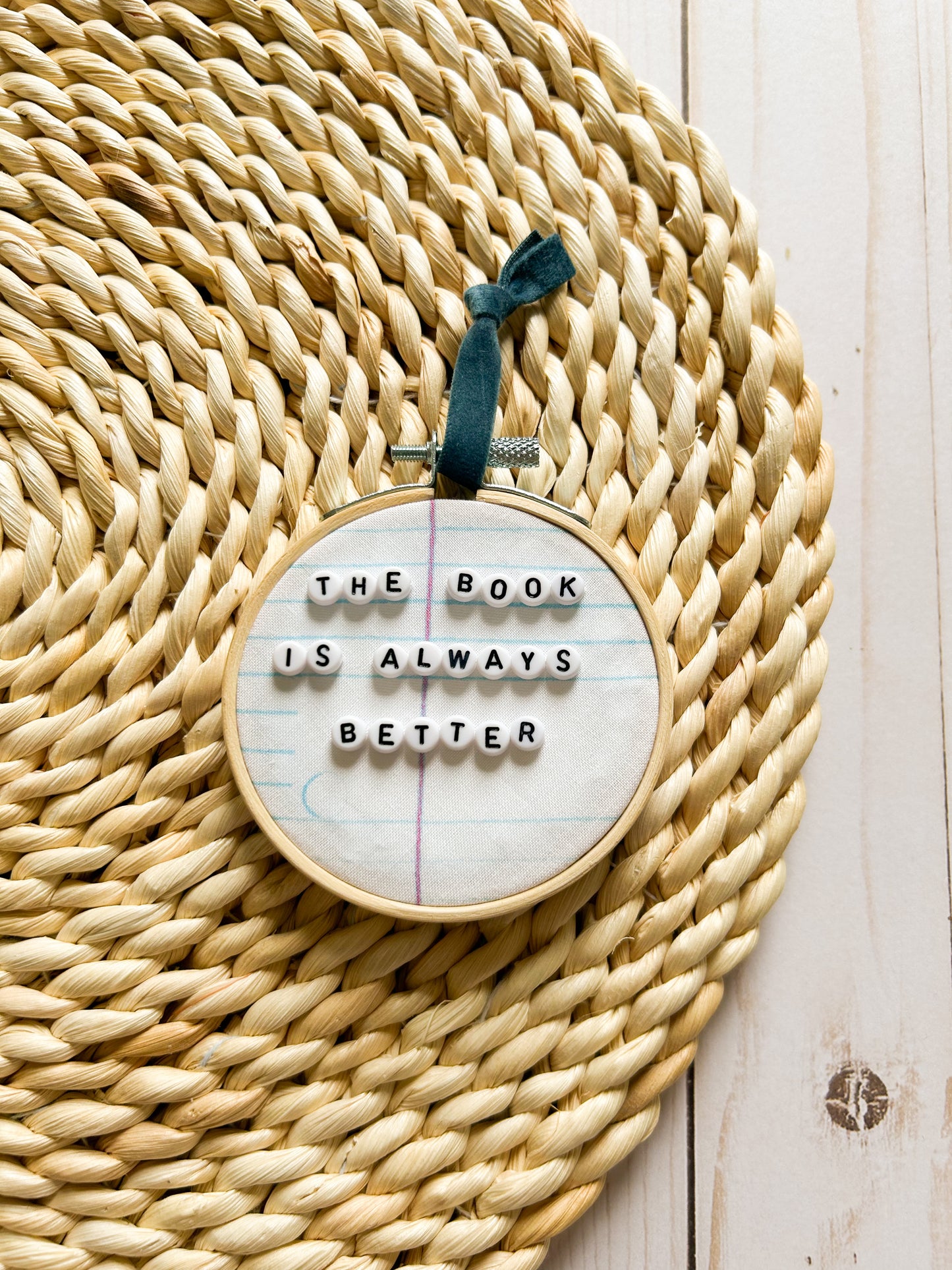 The Book is Always Better Hoop Ornament