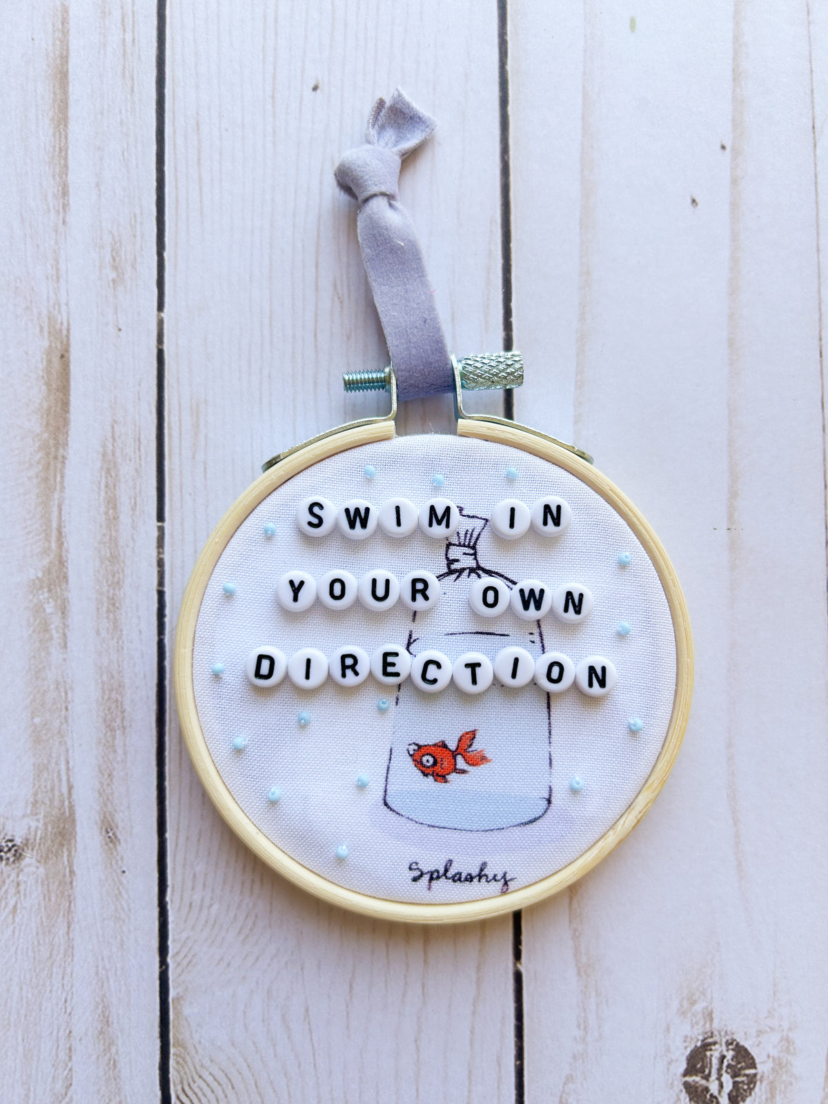 Swim On Your Own Direction Hoop Ornament