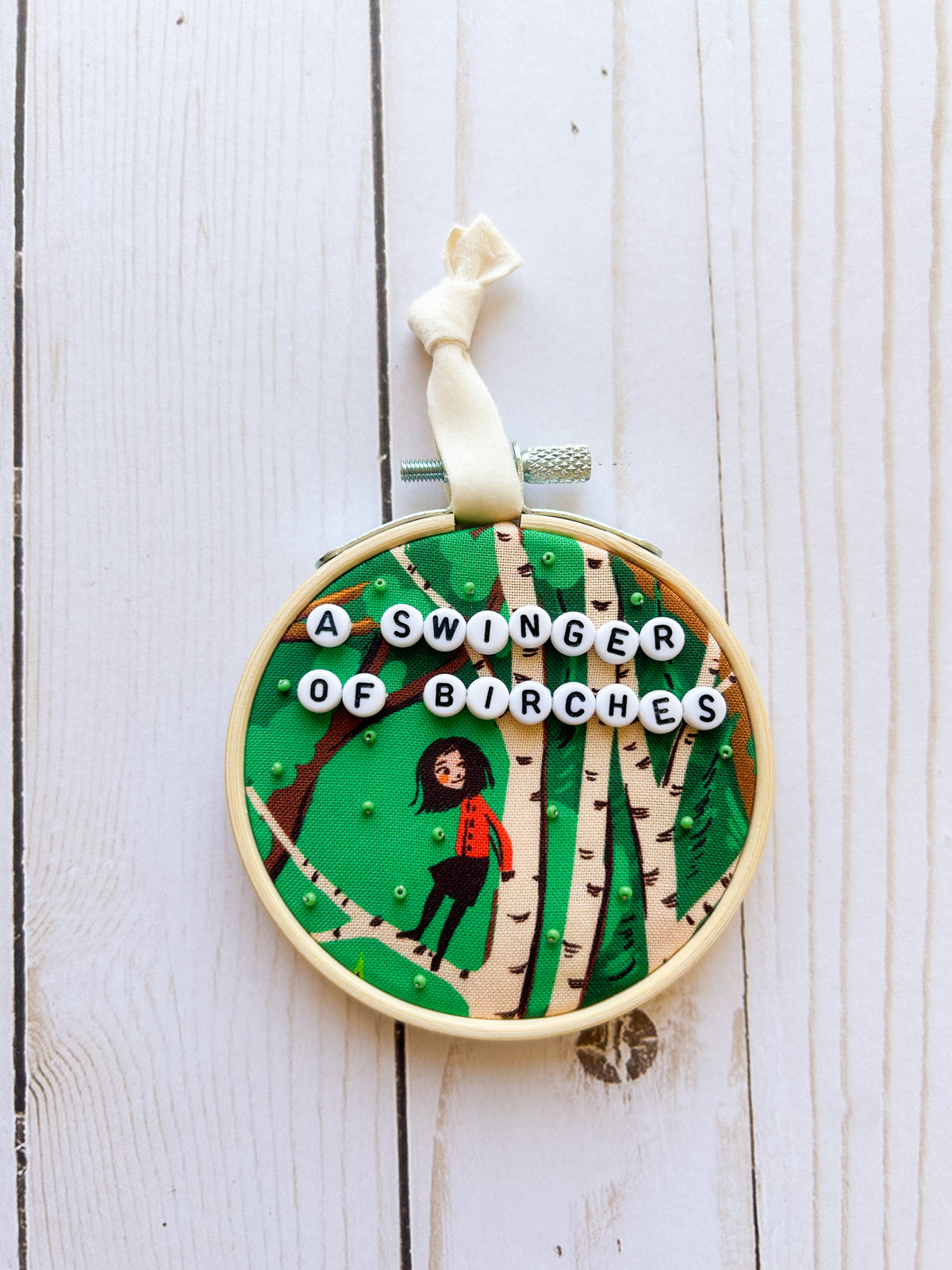 A Swinger of Birches Hoop Ornament