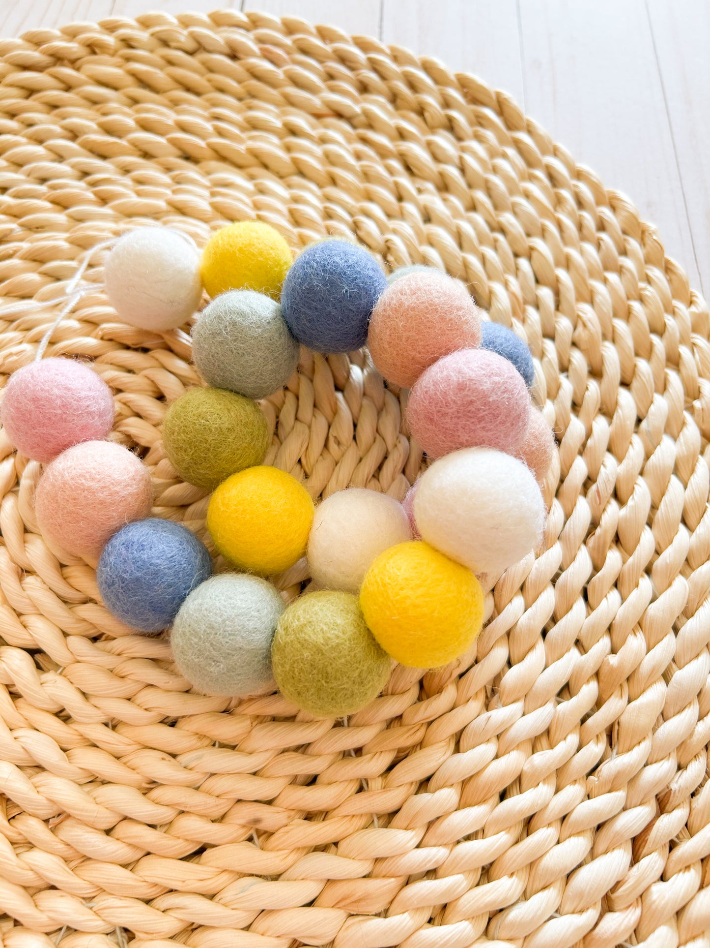 Peony Festival Felt Ball Garland