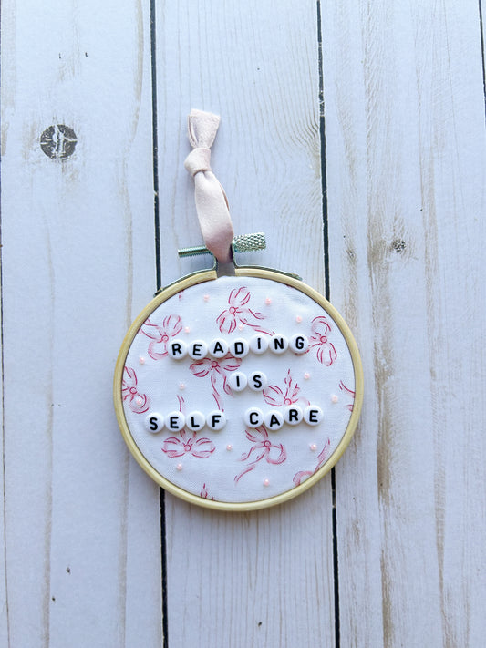 Reading is Self Care Hoop Ornament