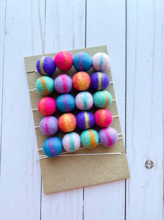 Tie Dye Felt Ball Garland