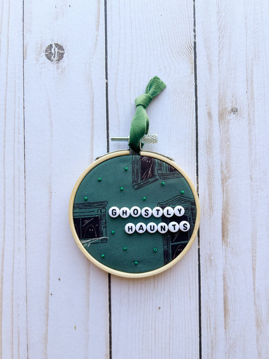 Ghostly Haunts Hoop Ornament