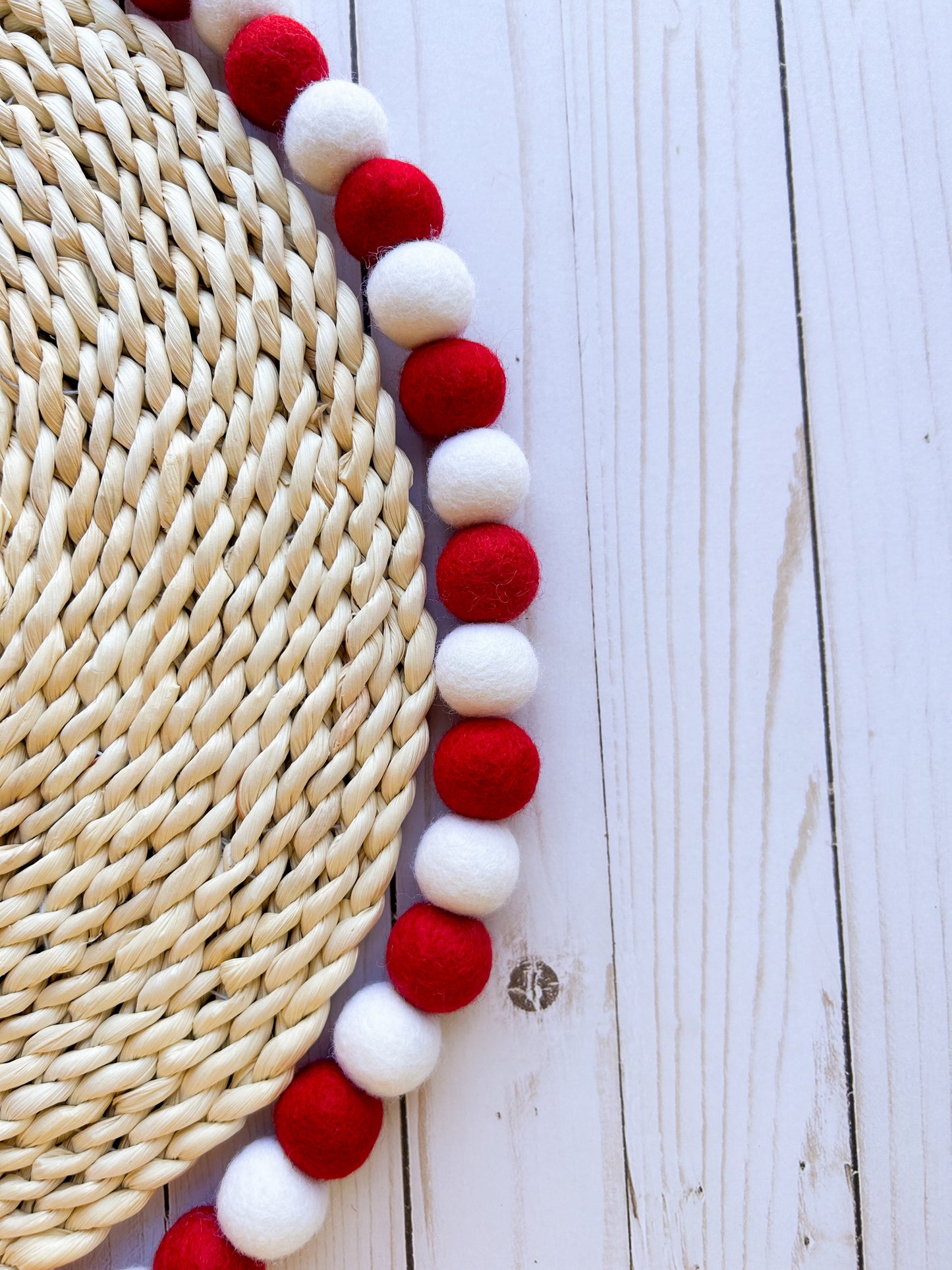 Candy Stripe Felt Ball Garland