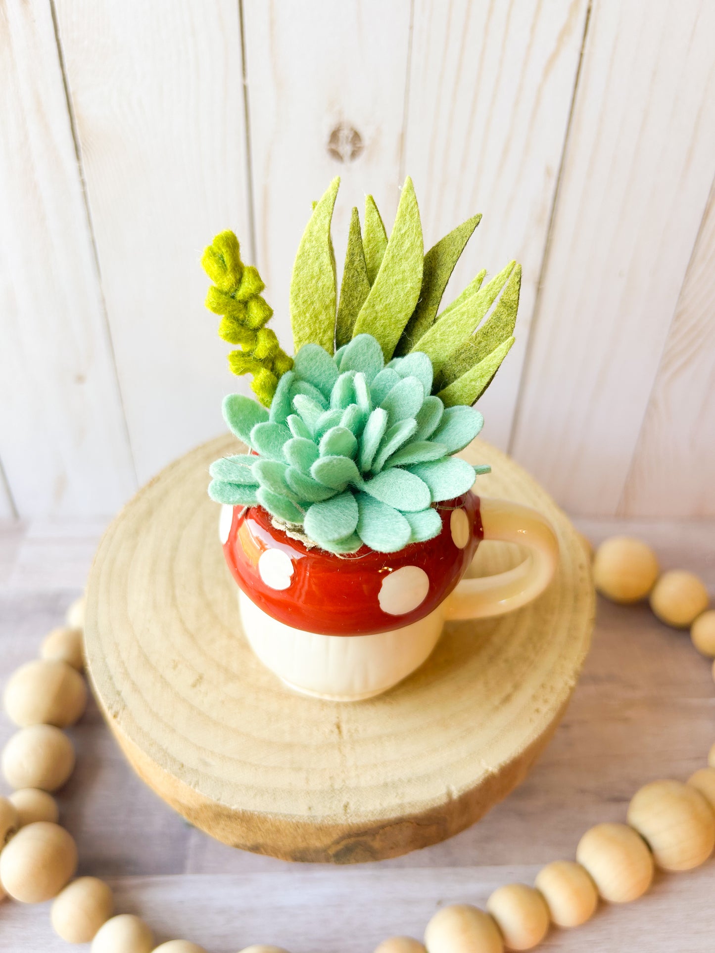 Mini Mushroom Felt Succulent