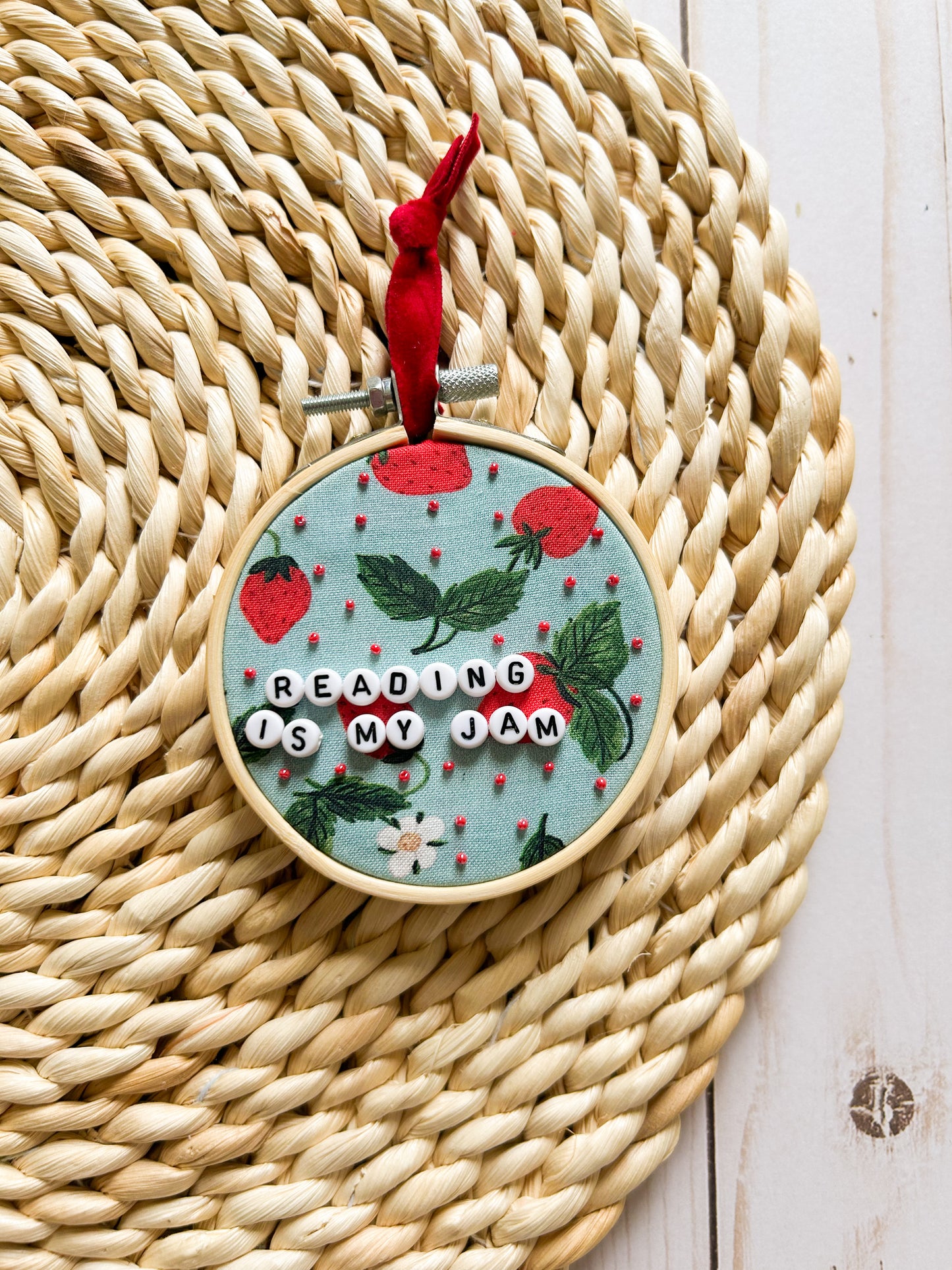 Reading is My Jam Hoop Ornament