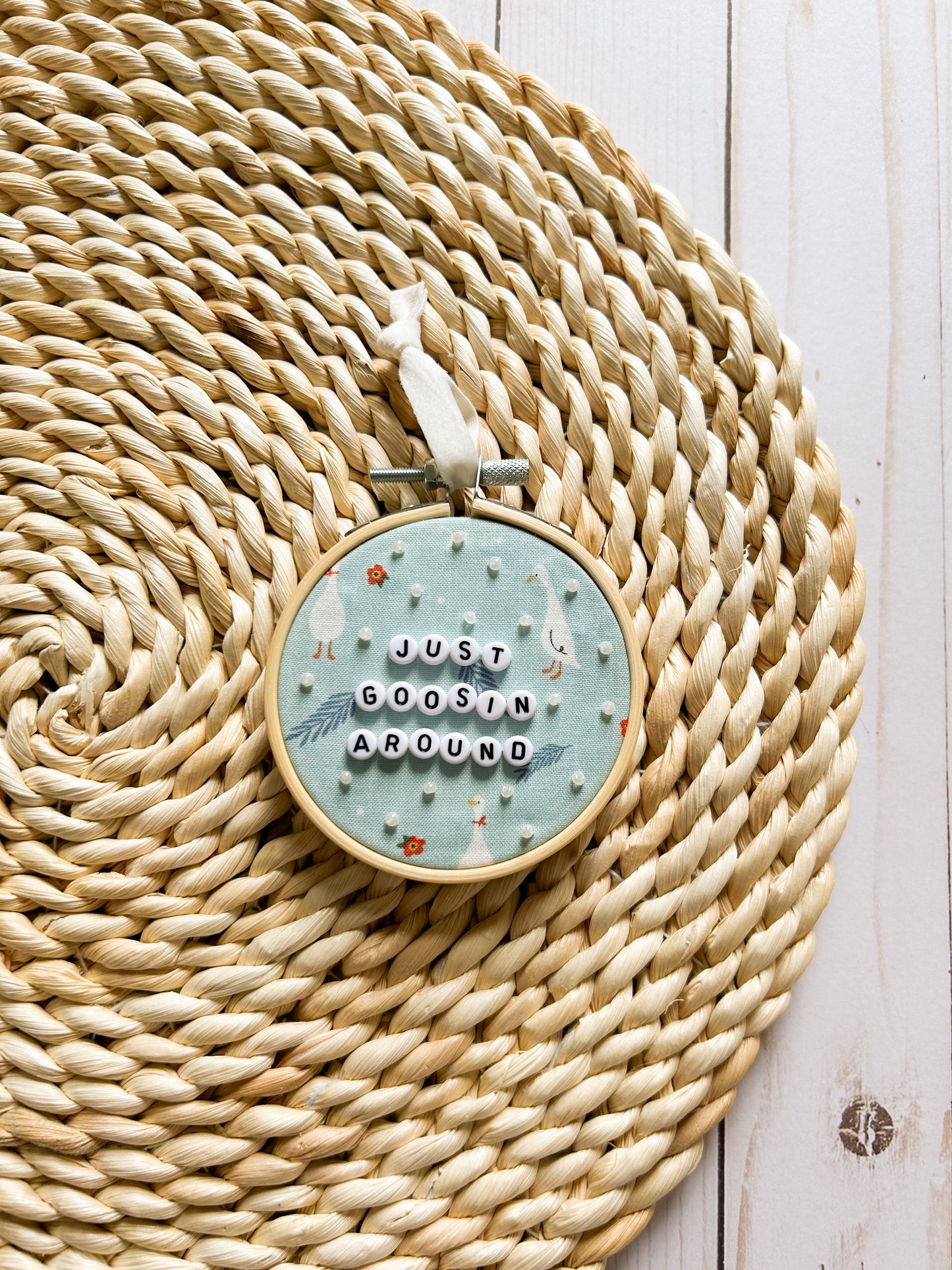 Just Goosin Around Hoop Ornament