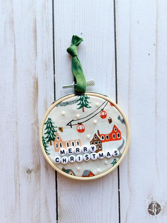 Merry Christmas Hoop Ornament