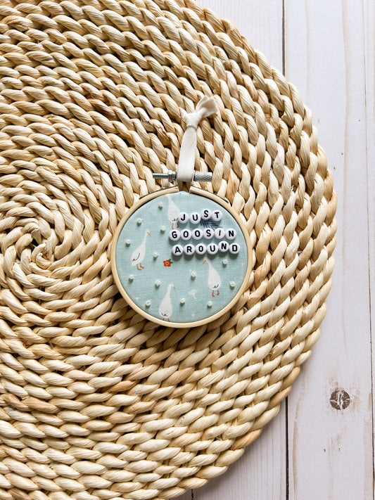 Just Goosin Around Hoop Ornament