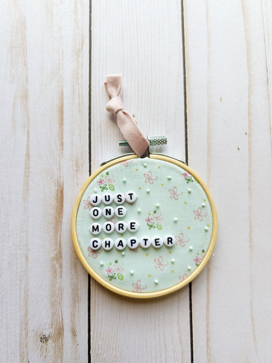Just One More Chapter Hoop Ornament