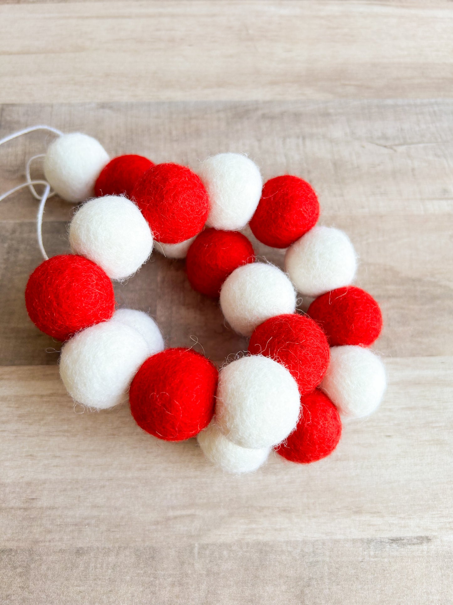 Candy Stripe Felt Ball Garland