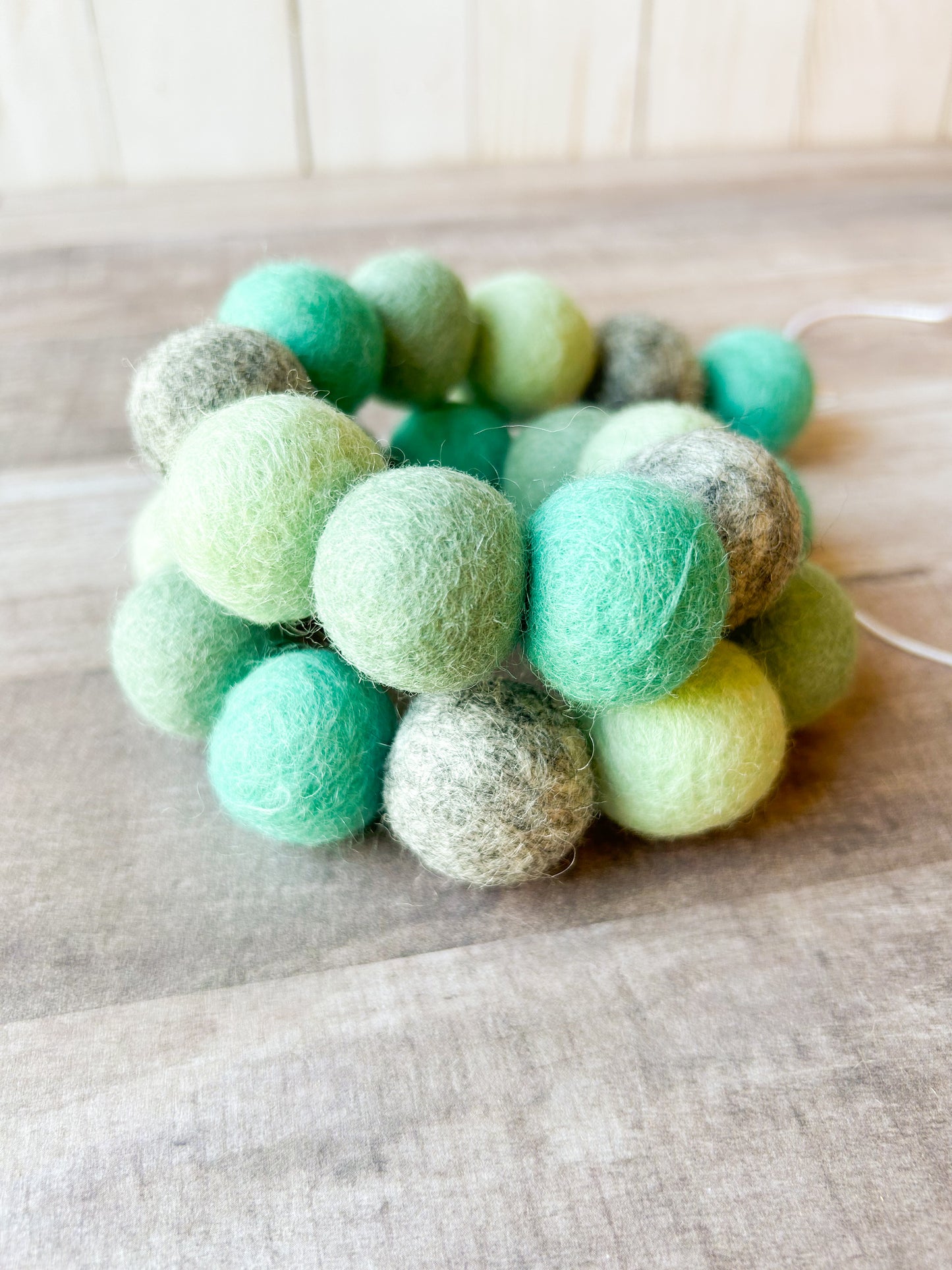 Aqua Felt Ball Garland