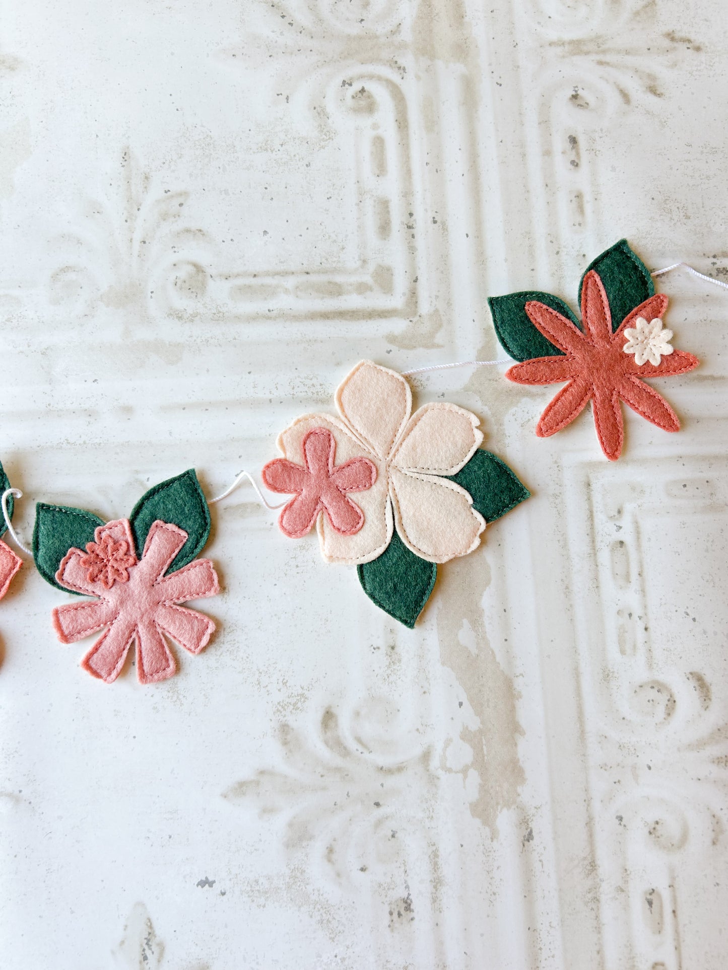 Peach and Cream Boho Floral Garland