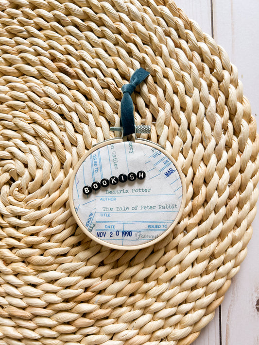 Bookish Hoop Ornament